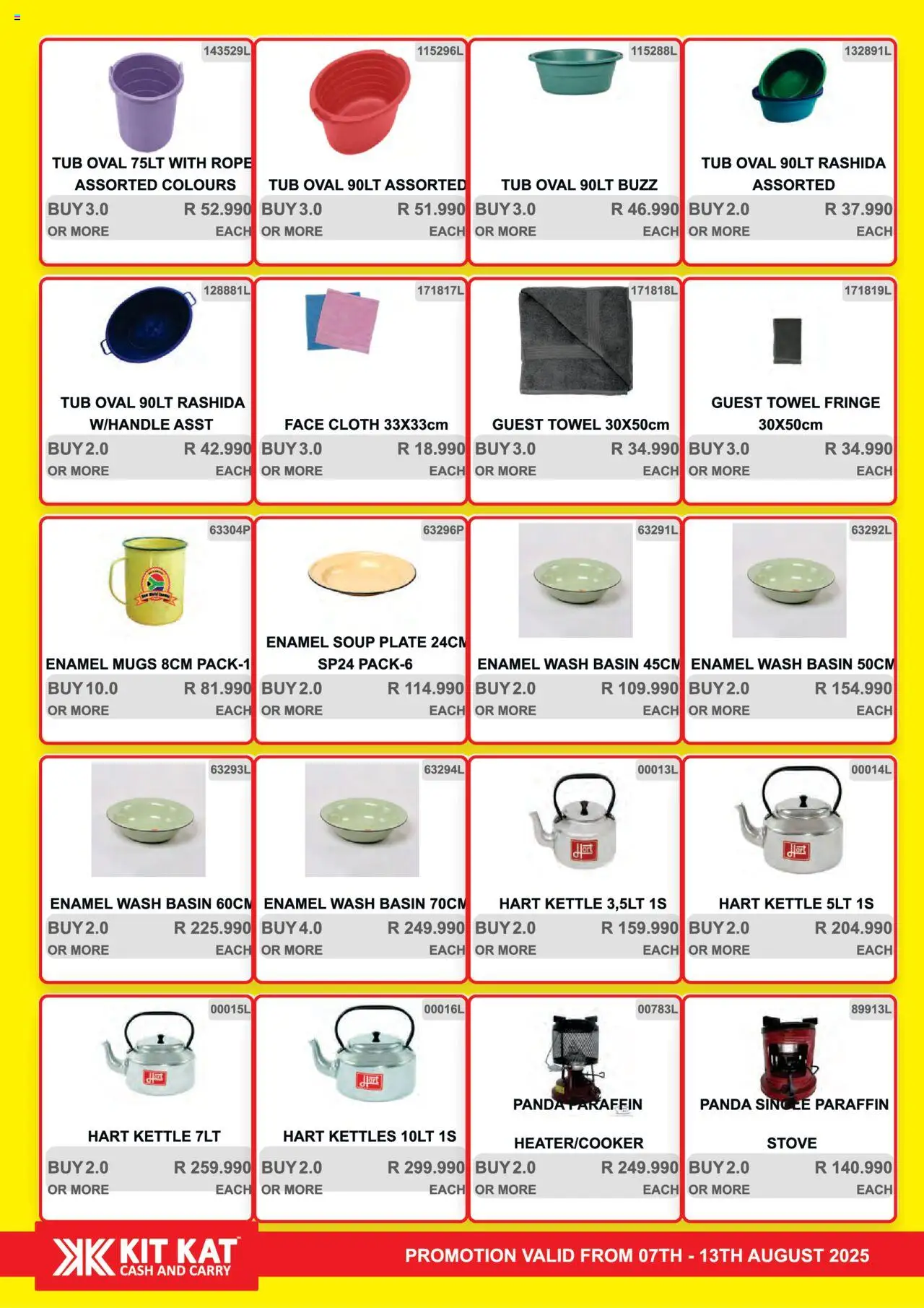 KIT KAT Cash & Carry Weekly Traders Special │ valid from 07.08.2025 | Page: 31 | Products: Stove, Kettle, Basin, Enamel