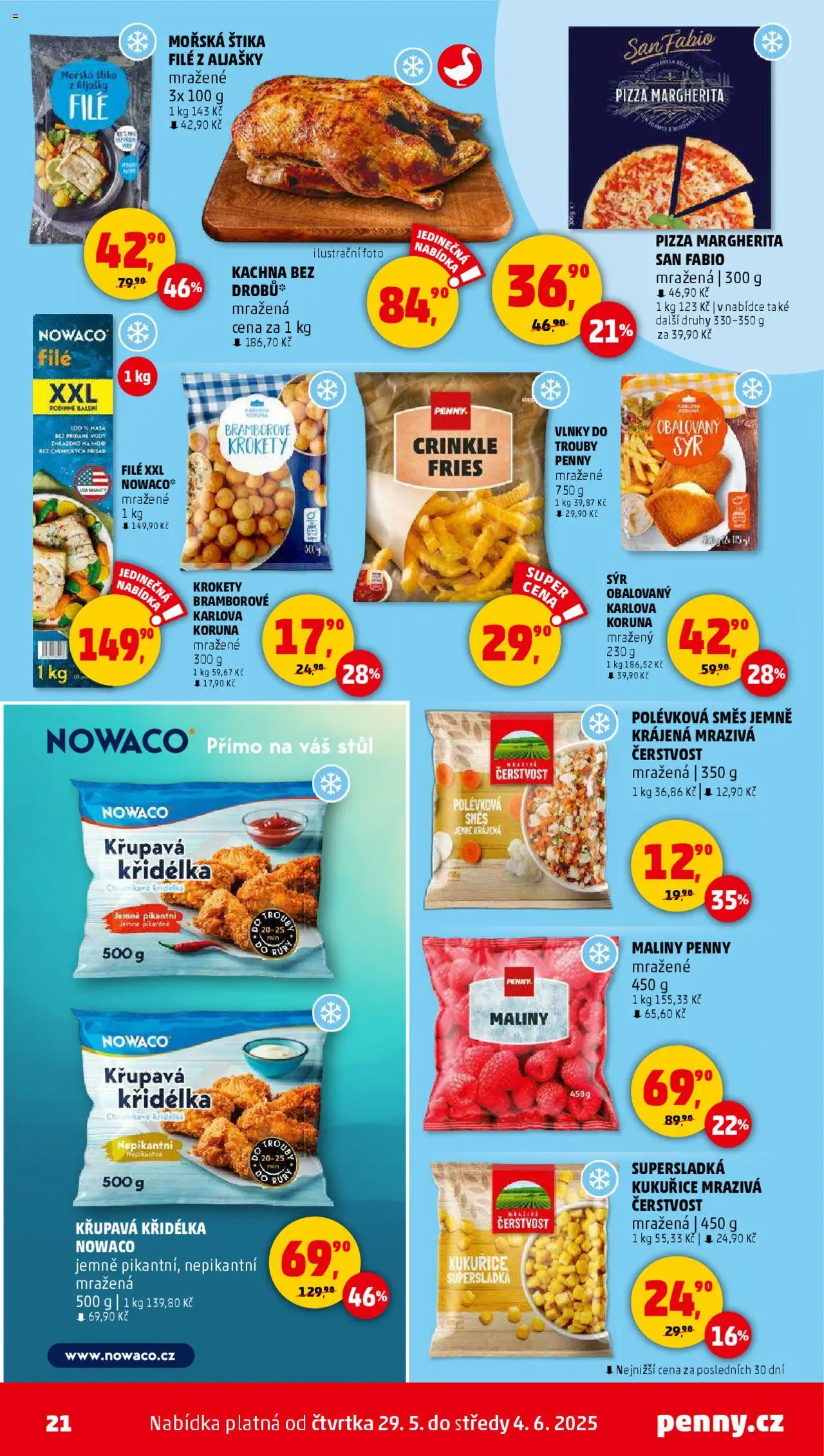 Penny Market leták - Čtvrtečník od 29.05.2025 | Strana: 21 | Produkty: Krokety, Pizza, Kachna, Stůl