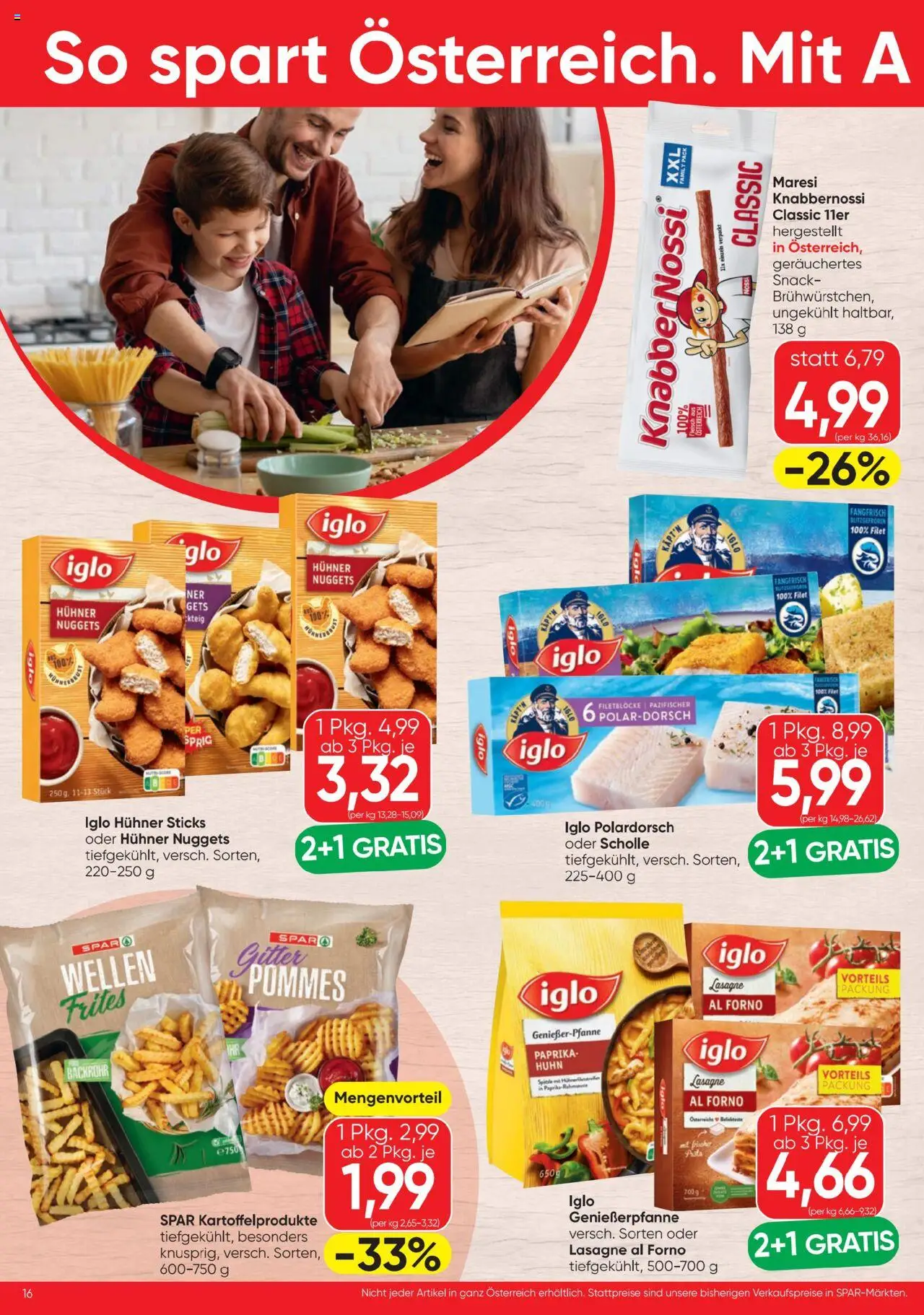 Spar Flugblatt gültig ab 28.08.2025 | Seite: 16 | Produkte: Pasta