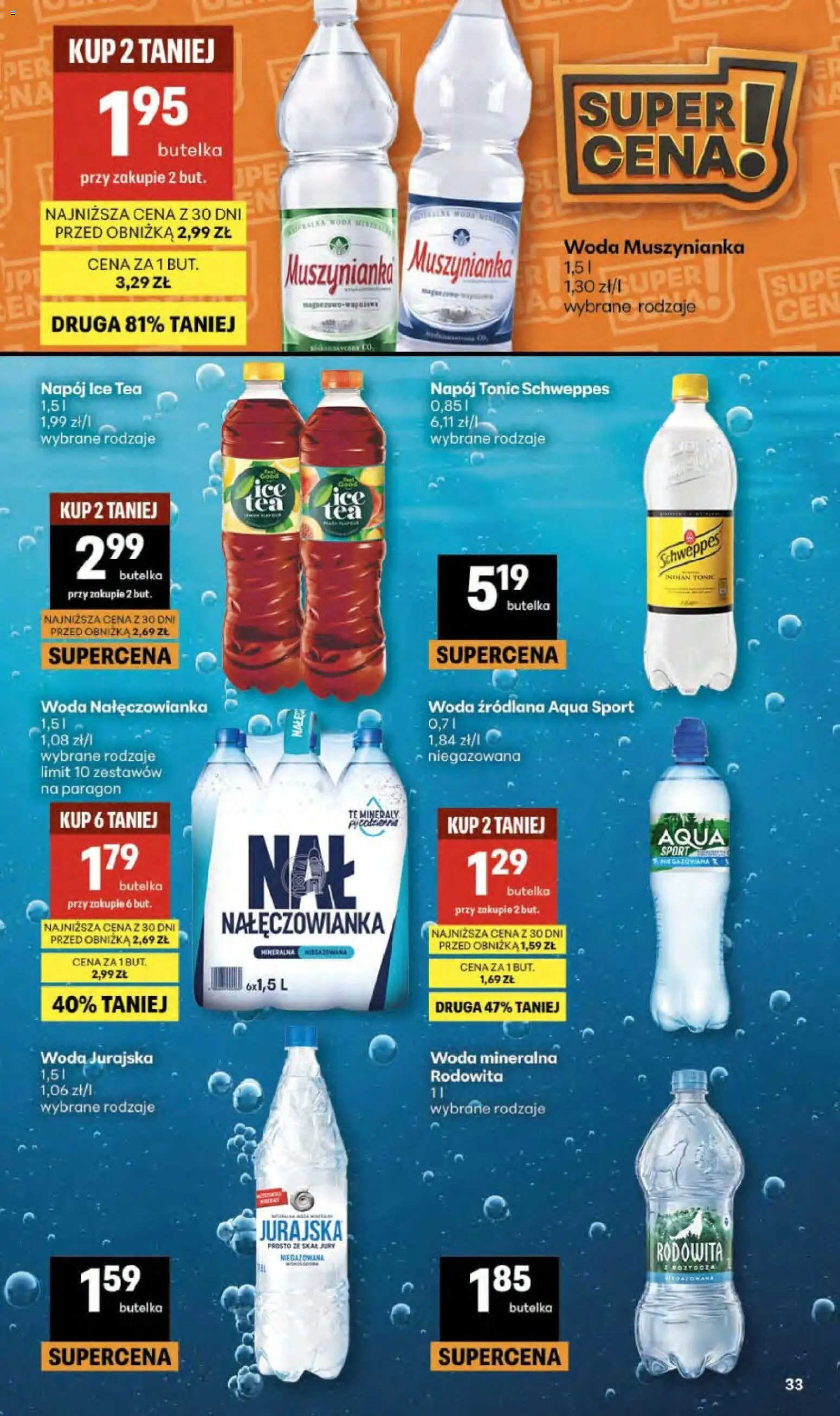 Delikatesy Centrum gazetka od 23.04.2026 | Strona: 33 | Produkty: Ice Tea, Woda źródlana, Muszynianka, Woda
