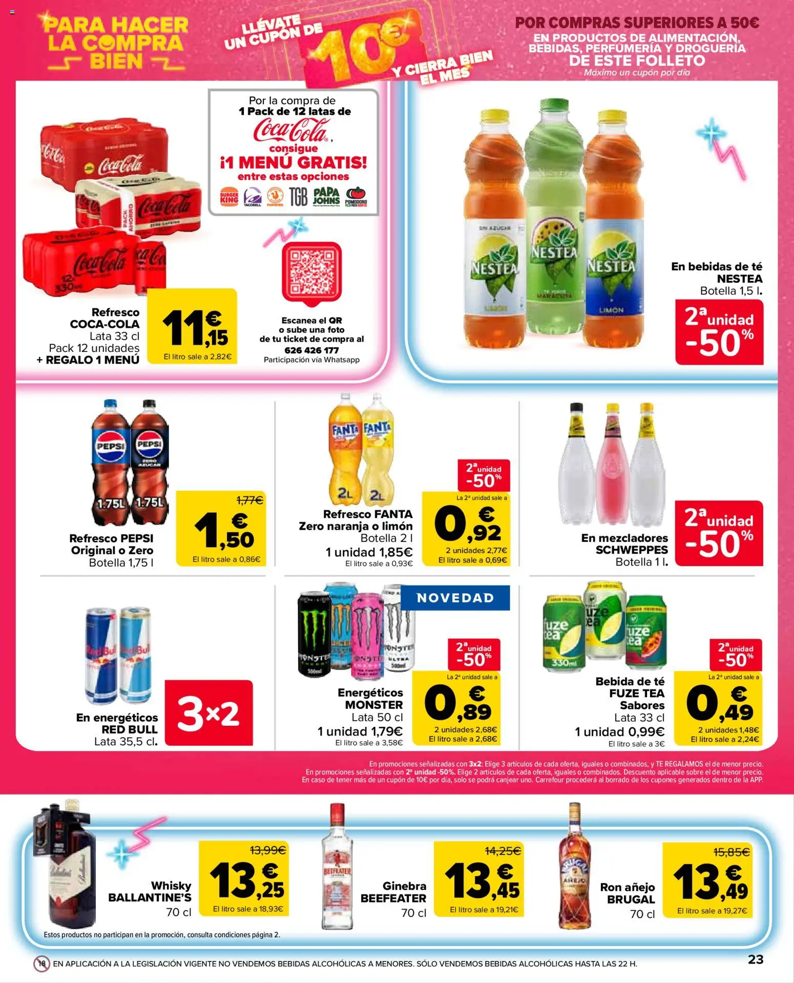Carrefour Market folleto │ válido desde el 12.03.2026 | Página: 23 | Productos: Ron, Ginebra, Té, Whisky