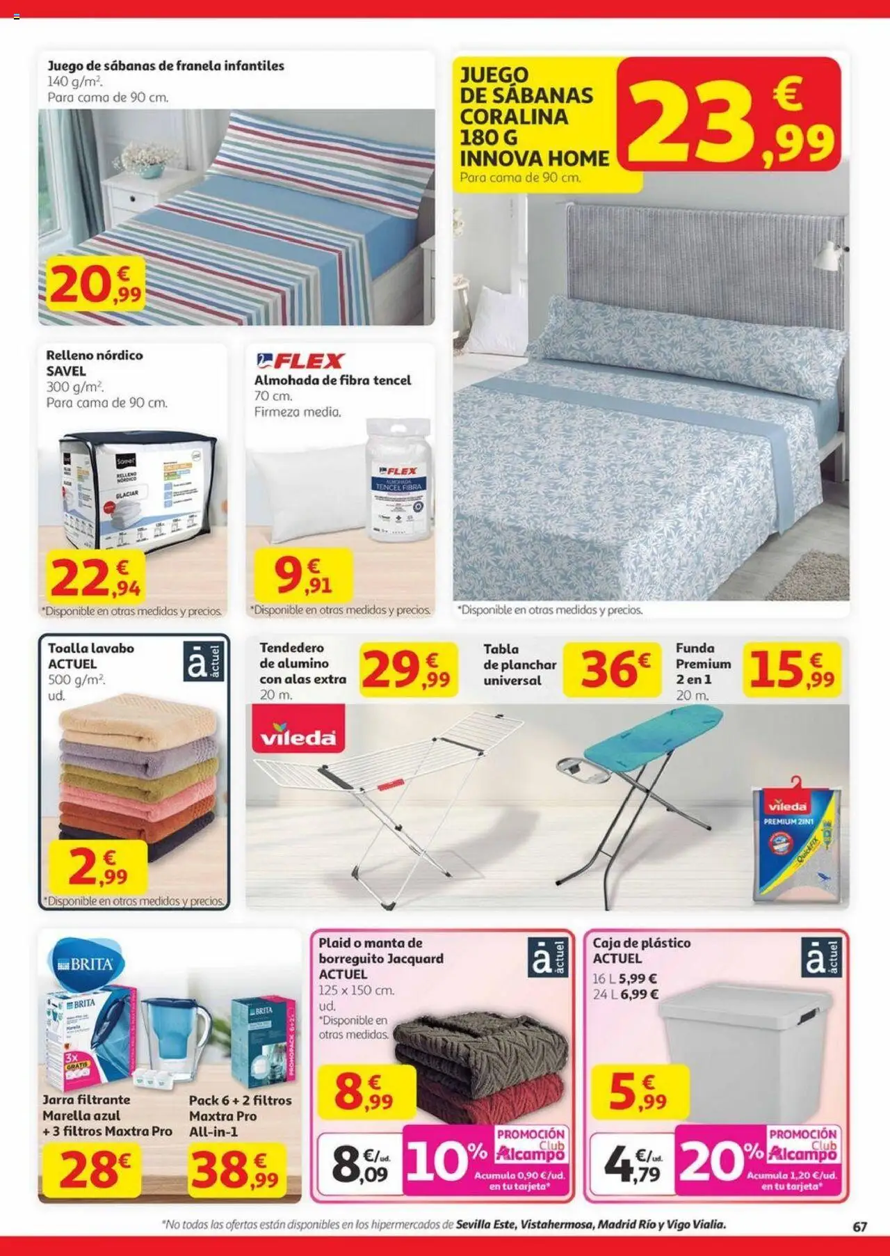 Alcampo - Canarias │ válido desde el 23.10.2025 | Página: 67 | Productos: Tendedero, Manta, Funda, Lavabo