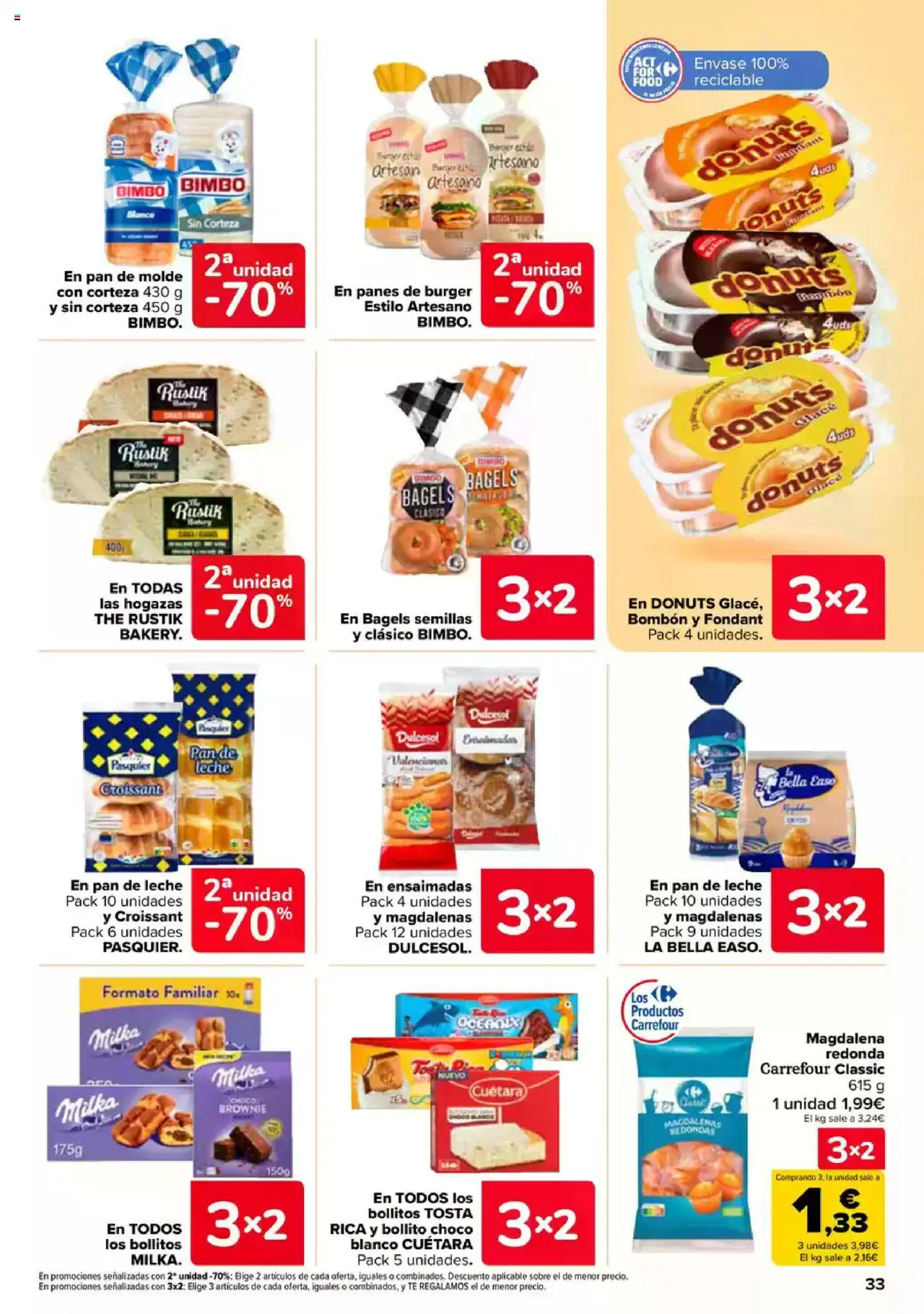 Carrefour folleto │ válido desde el 26.06.2025 | Página: 32 | Productos: Leche, Pan de leche, Magdalenas, Donuts