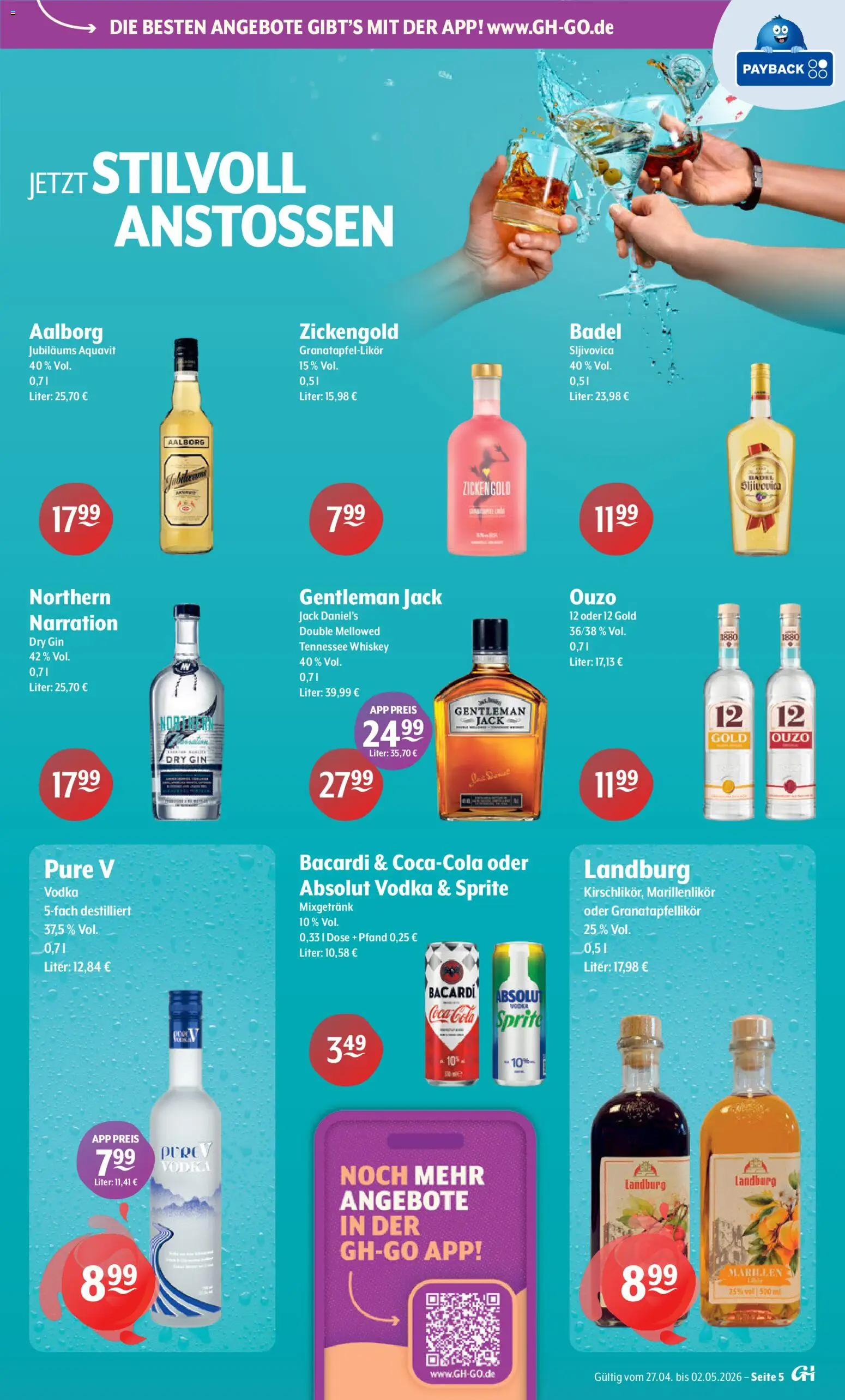 Getränke Hoffmann - Nordrhein - Westfalen – gültig ab 27.04.2026 | Seite: 5 | Produkte: Bacardi, Coca cola, Jack Daniel's, Gin