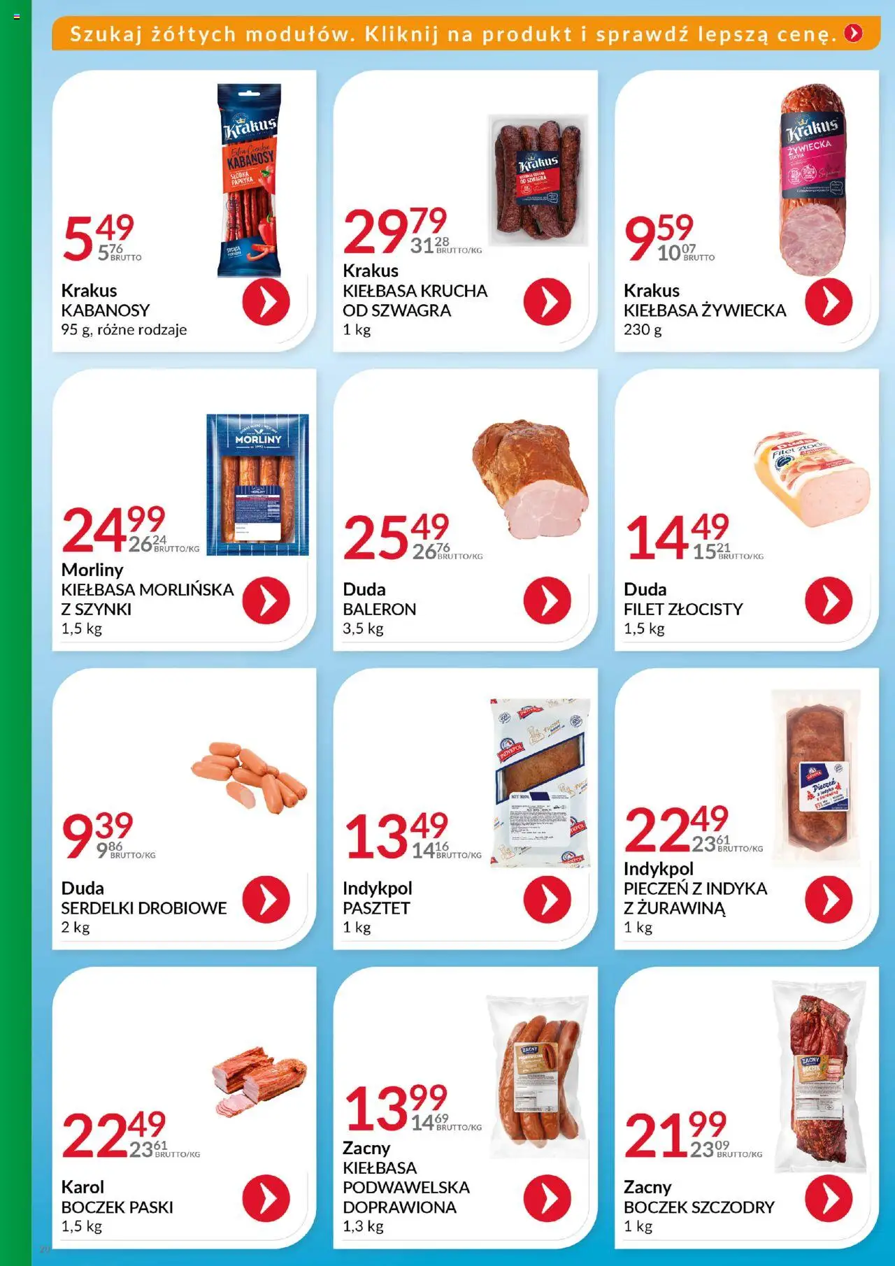 Eurocash Gazetka - Katalog Artykułów Spożywczych od 21.09.2025 | Strona: 20 | Produkty: Kiełbasa, Kabanosy, Boczek, Żurawina