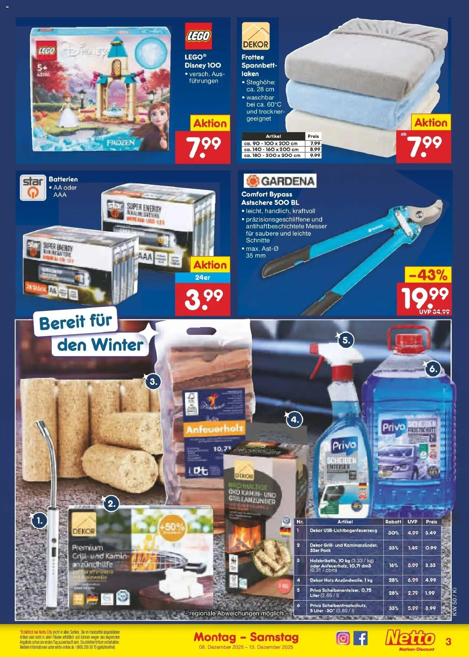 Netto Marken-Discount - Netto: Wochenangebote – gültig ab 07.12.2025 | Seite: 25 | Produkte: Trockner, Grill, Batterien, Energy