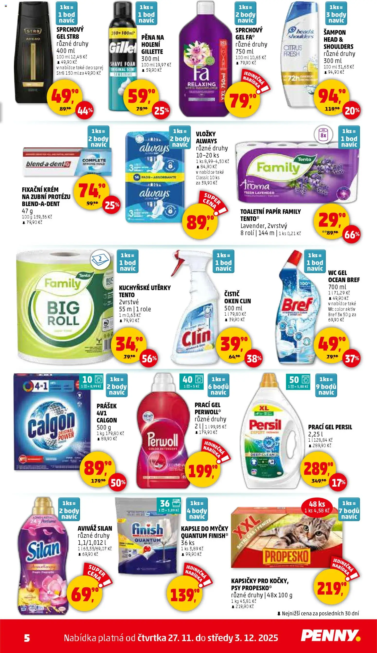 Penny Market leták - Čtvrtečník od 27.11.2025 | Strana: 5 | Produkty: Clin, Toaletní papír, Perwoll, Persil