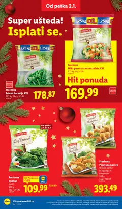 Freshona Spanać, Listići, 450 g smrznutog spanaća. - pregled Lidl kataloga - važi od 02.01.2026 | Strana: 22