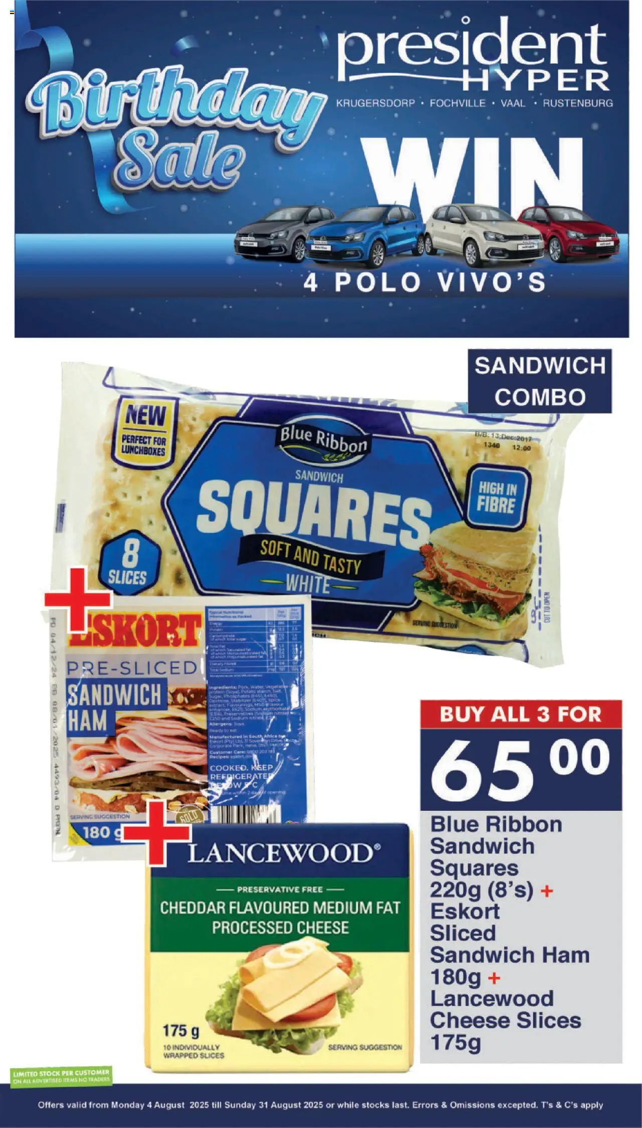 President Hyper - Birthday Sale │ valid from 04.08.2025 | Page: 6 | Products: Detergente líquido, Cheese, Stock, Preservative