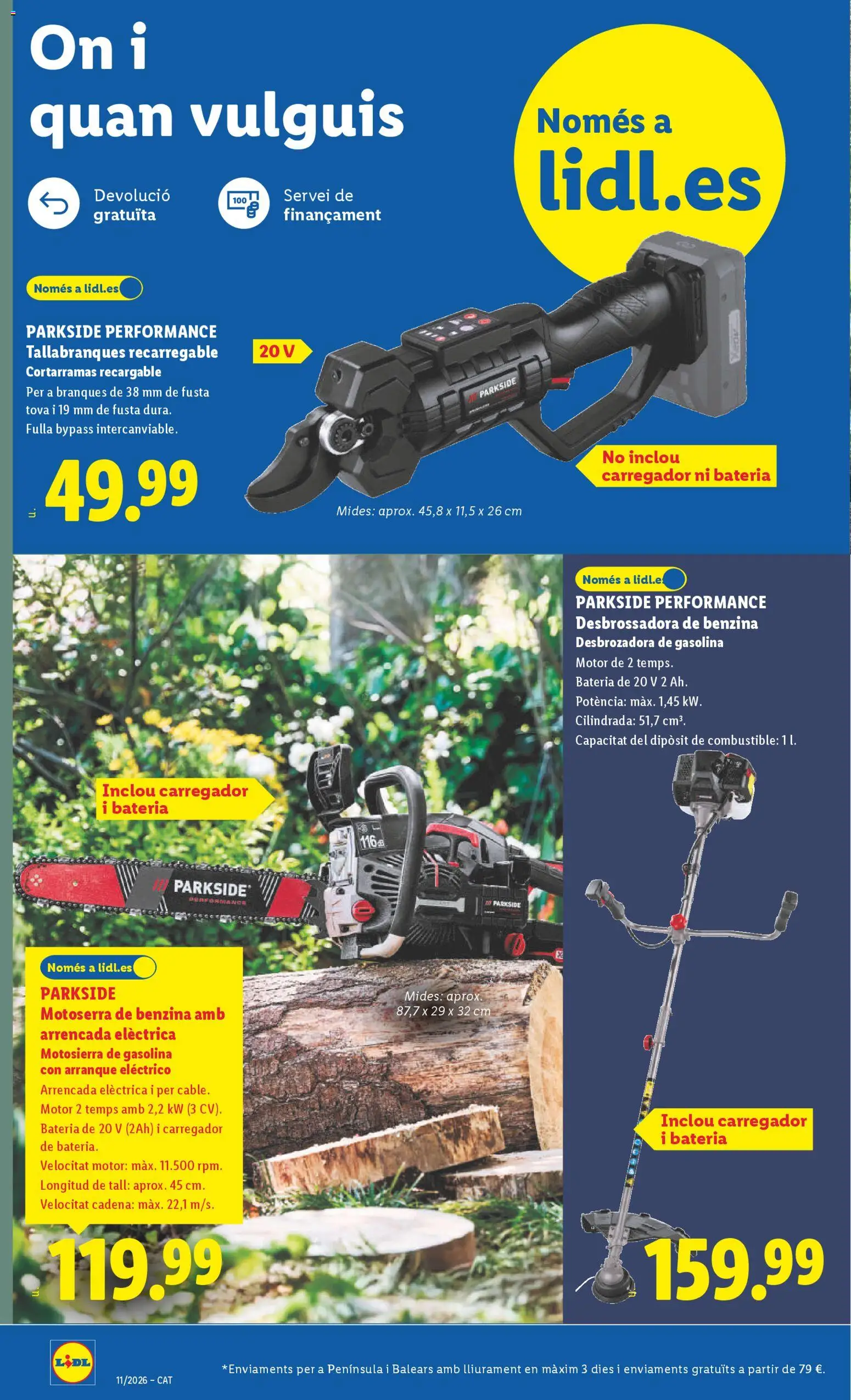 Lidl folleto de bazar │ válido desde el 09.03.2026 | Página: 2 | Productos: Desbrozadora, Motosierra, Batería