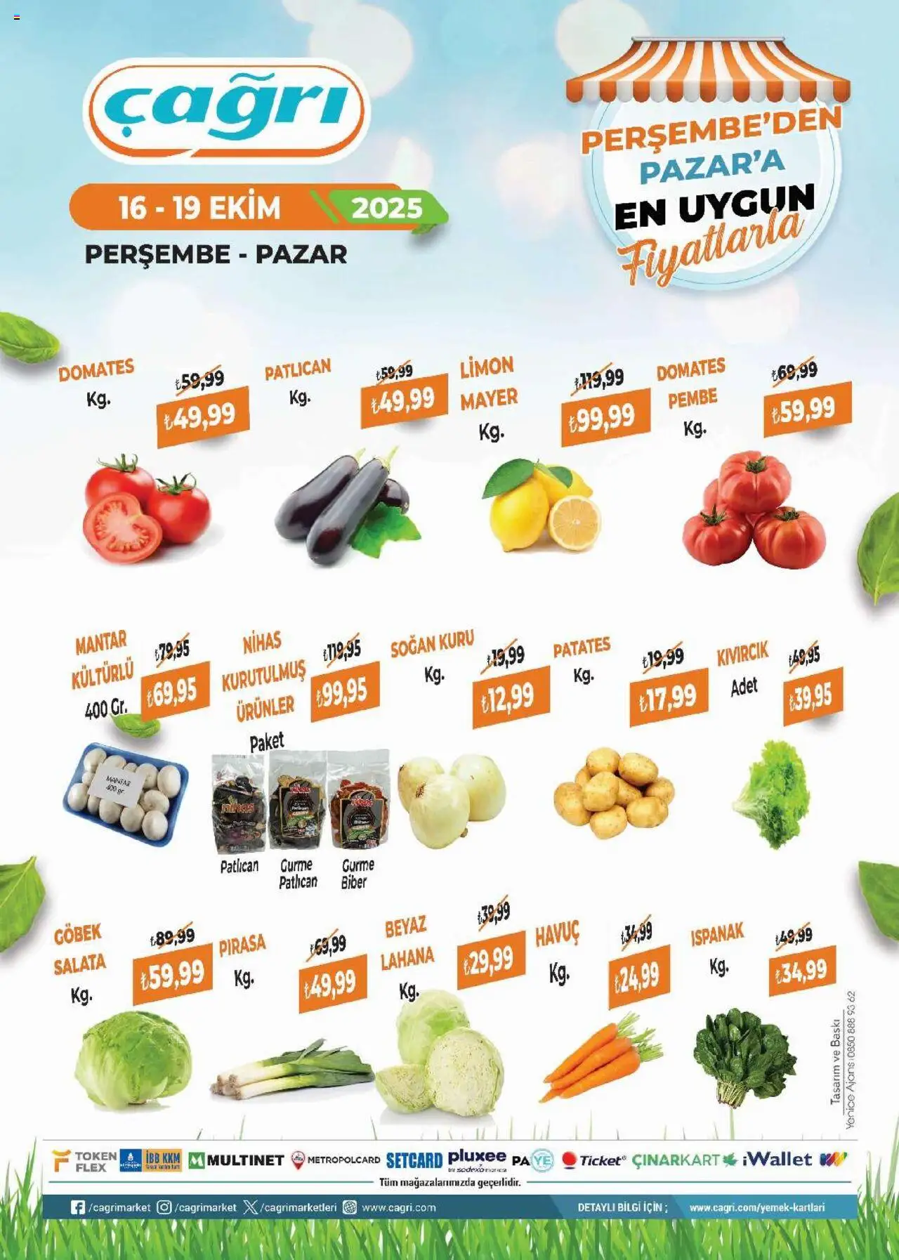 Çağrı Market - 25 Manav Katalog - 16.10.2025 tarihinden itibaren geçerlidir | Sayfa: 1 | Ürünler: Pırasa, Patates, Soğan, Biber