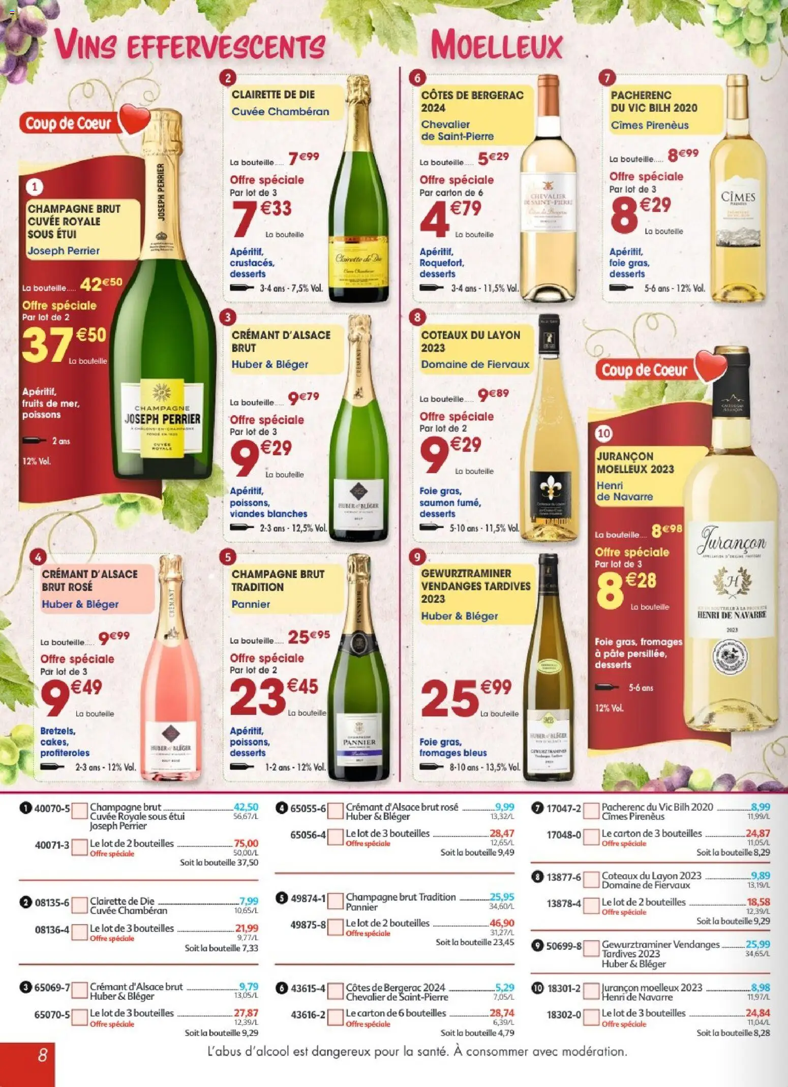 {H1} | Page: 8 | Produits: Étui, Crémant, Coteaux du layon, Crémant d'alsace