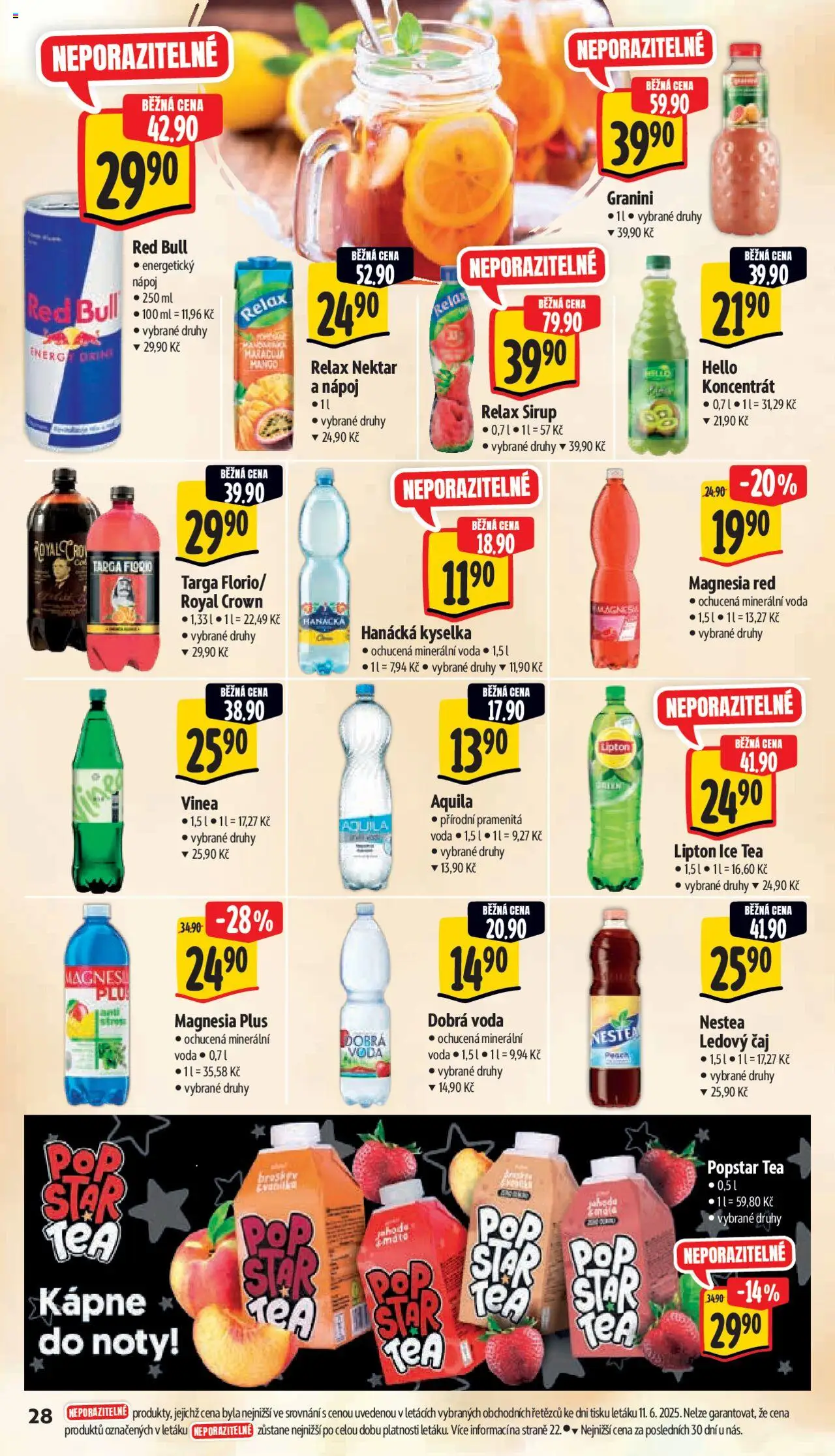 Albert leták - Supermarket od 18.06.2025 | Strana: 36 | Produkty: Maracuja, Hanácká kyselka, Red Bull, Vinea