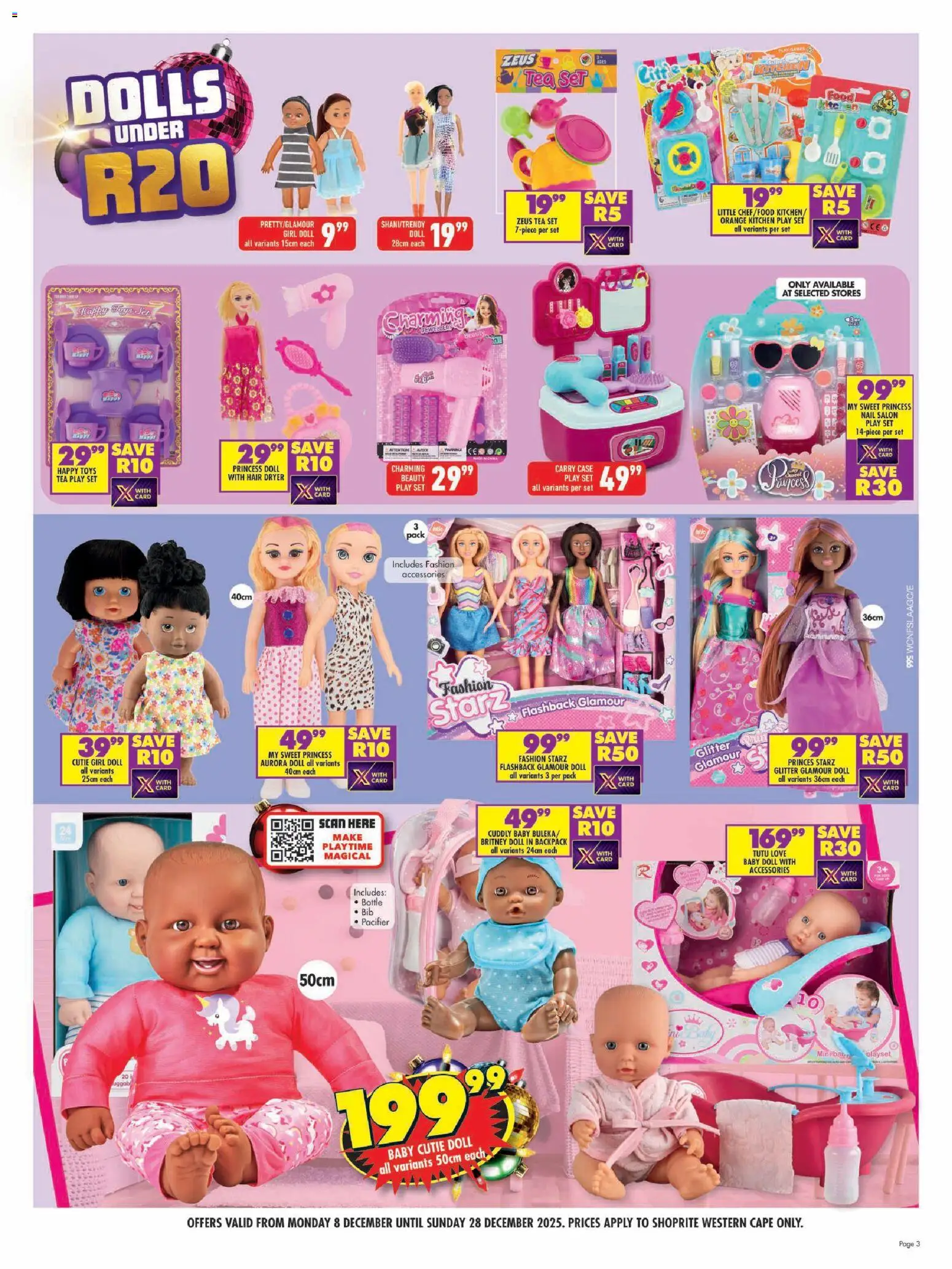 New Shoprite catalogue – valid from 08.12.2025 | Page: 3 | Products: Case, Hair dryer, Toys, Tea