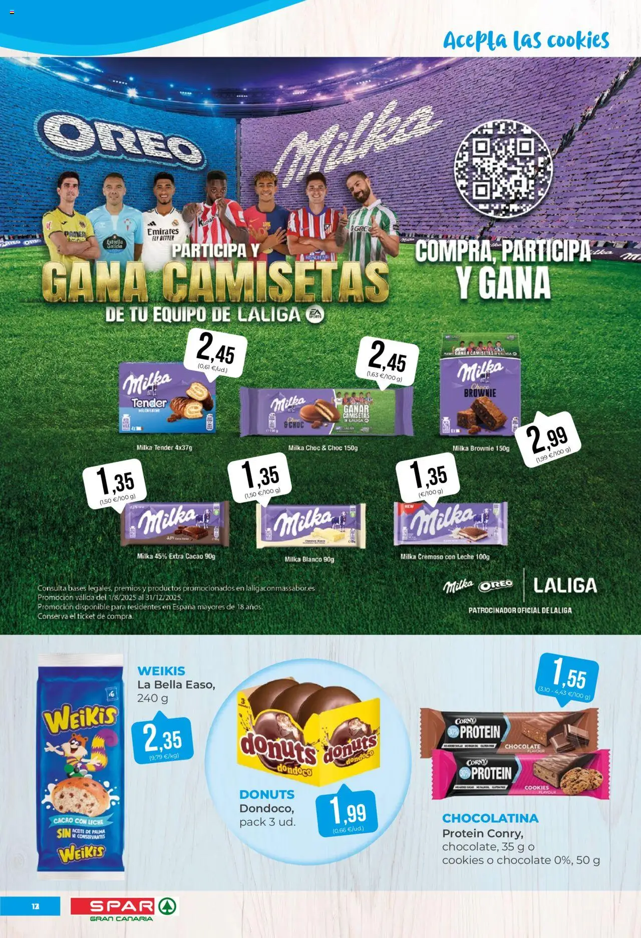 Spar folleto │ válido desde el 22.08.2025 | Página: 13 | Productos: Leche, Aceite, Chocolate, Donuts