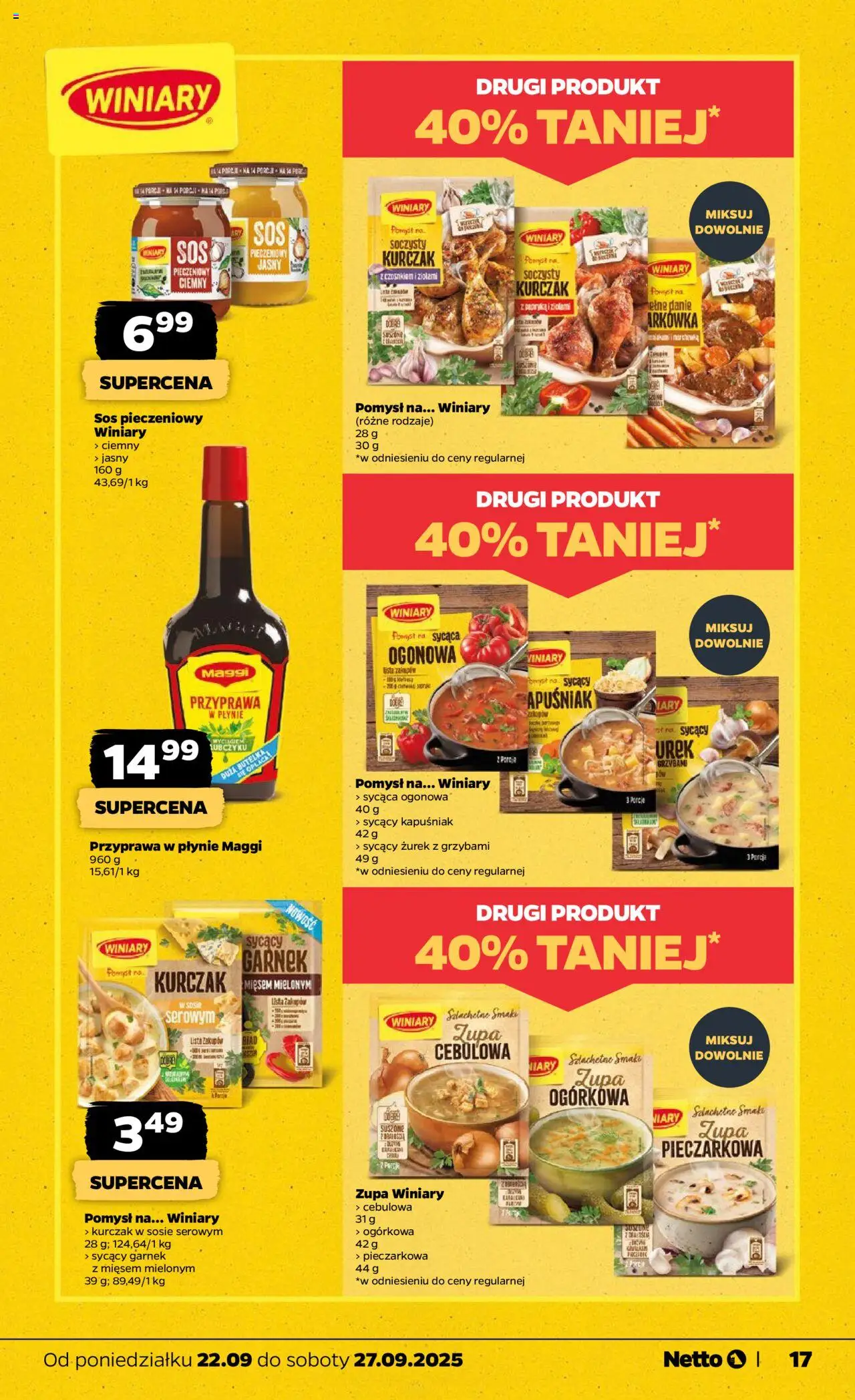 Netto gazetka - Spożywcza od 22.09.2025 | Strona: 17 | Produkty: Kurczak, Zurek, Garnek, Pizza