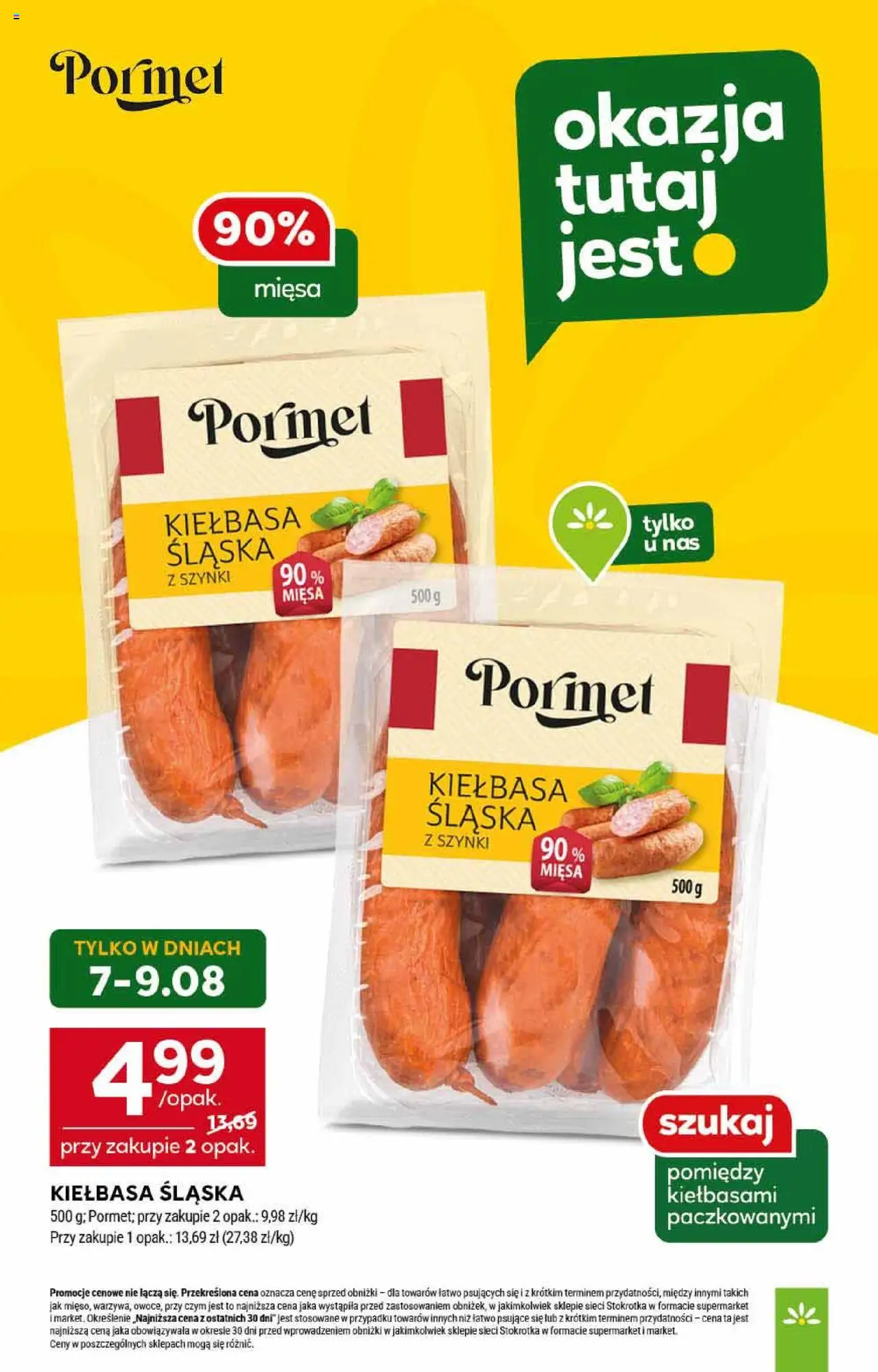 Stokrotka Gazetka od 07.08.2025 | Strona: 14 | Produkty: Kiełbasa, Stokrotka, Kiełbasa śląska