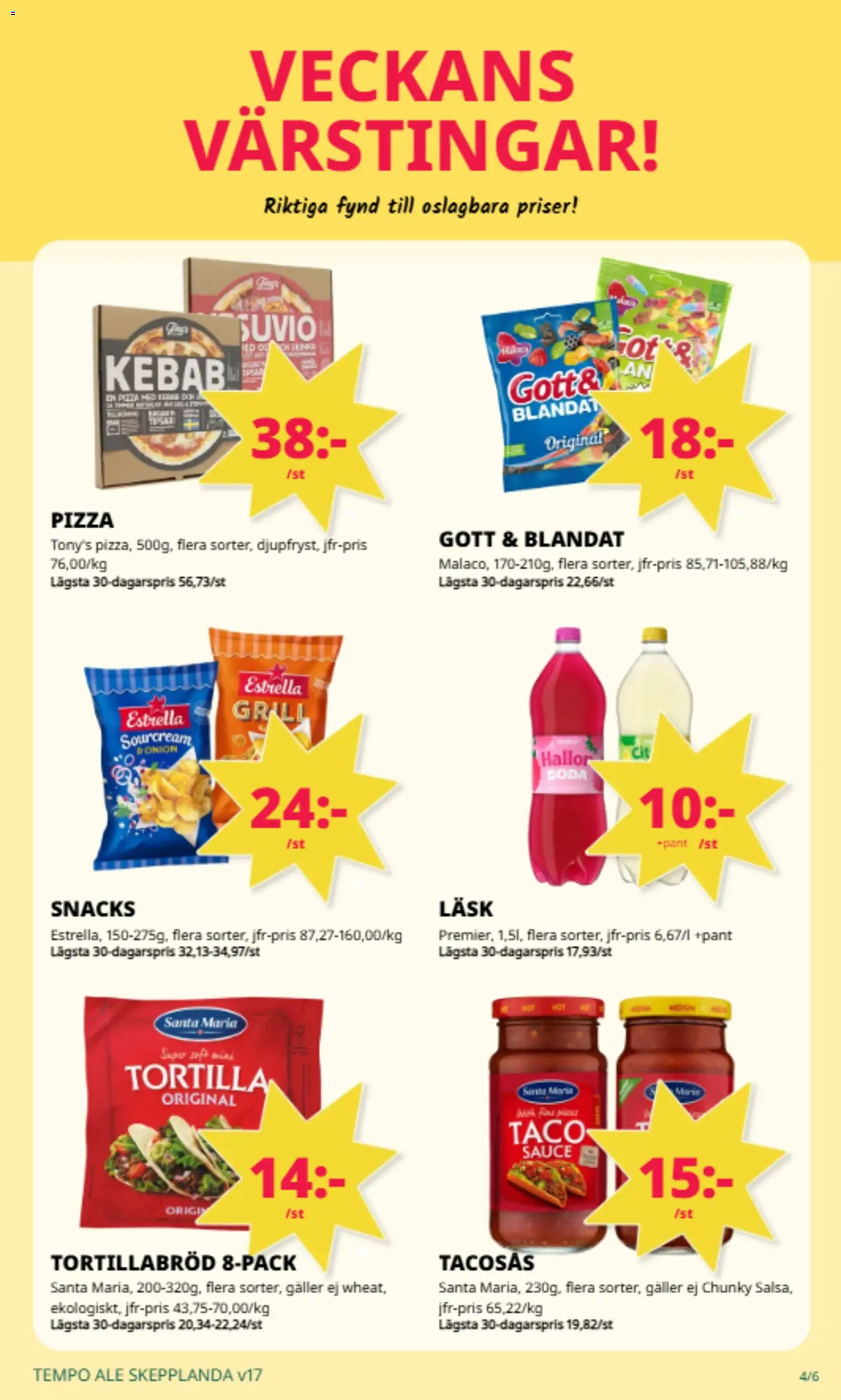 Tempo reklamblad aktuell från 20.04.2026 | Sida: 4 | Produkter: Grill, Tacosås, Galler, Pizza