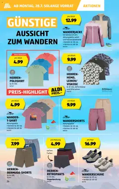 Aldi Aktionen ab 24.07.2025 | Seite: 27 | Produkte: Poloshirt, Wanderjacke