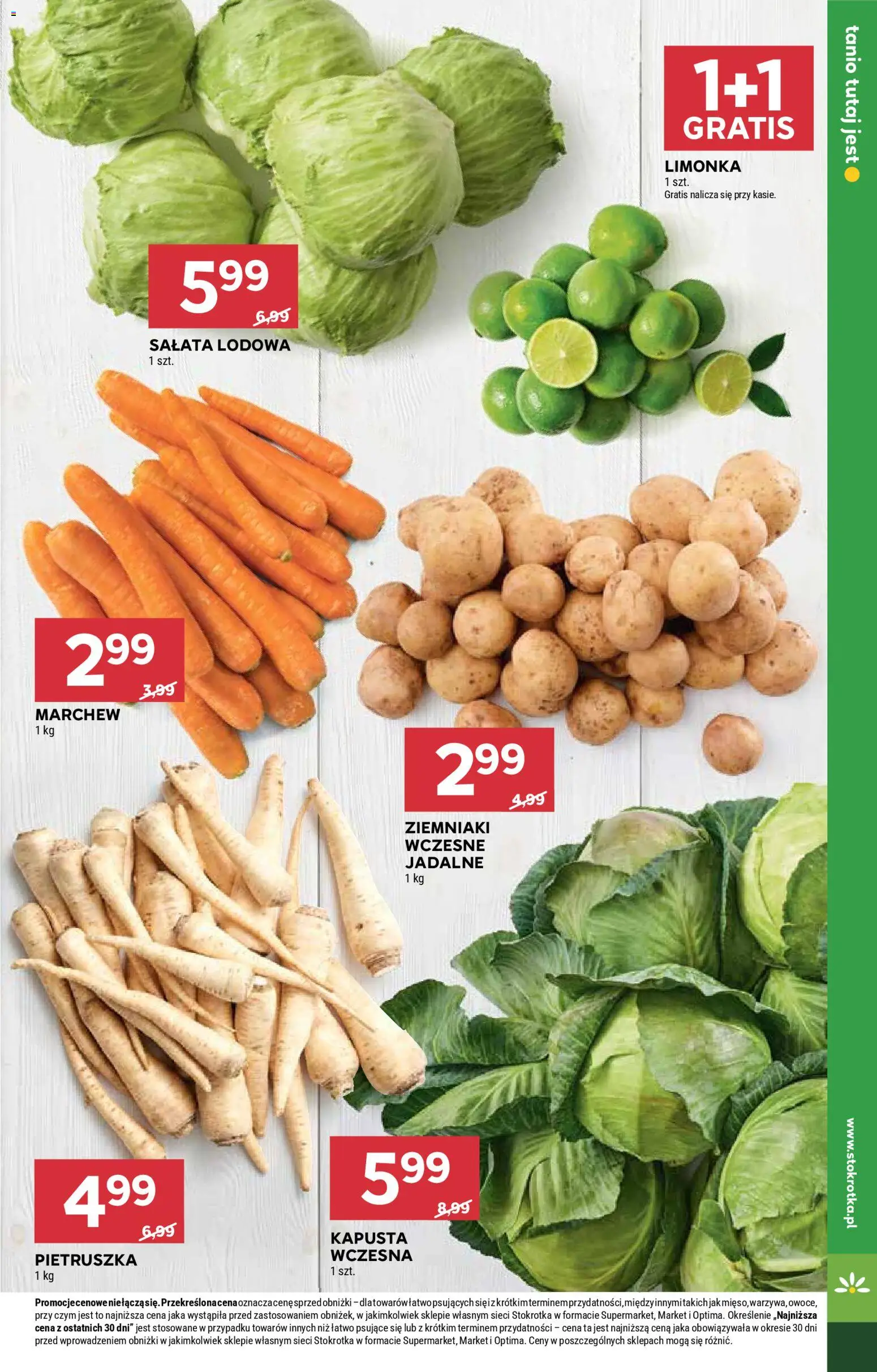 Stokrotka gazetka - Market od 09.04.2026 | Strona: 9 | Produkty: Kapusta, Limonka, Stokrotka, Ziemniaki