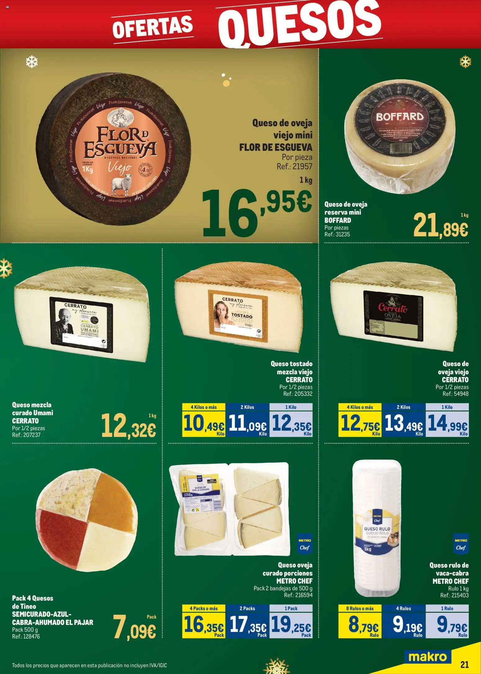 Makro - Precios Navidad Norte │ válido desde el 24.11.2025 | Página: 21 | Productos: Queso de oveja, Leche, Queso