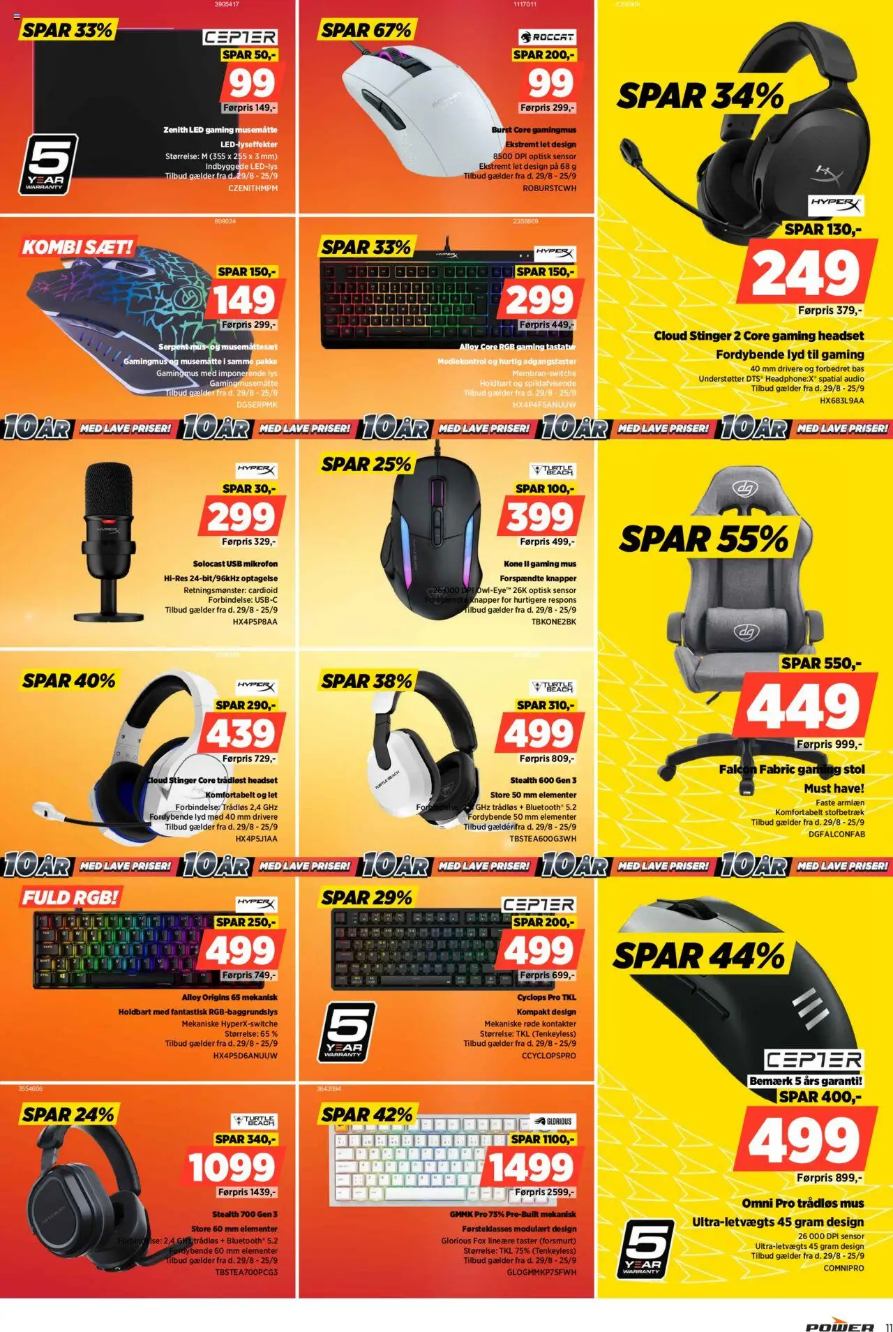 Power tilbudsavis – gyldig fra 19.09.2025 | Side: 11 | Produkter: Stol, Tastatur, Lyd, Mikrofon