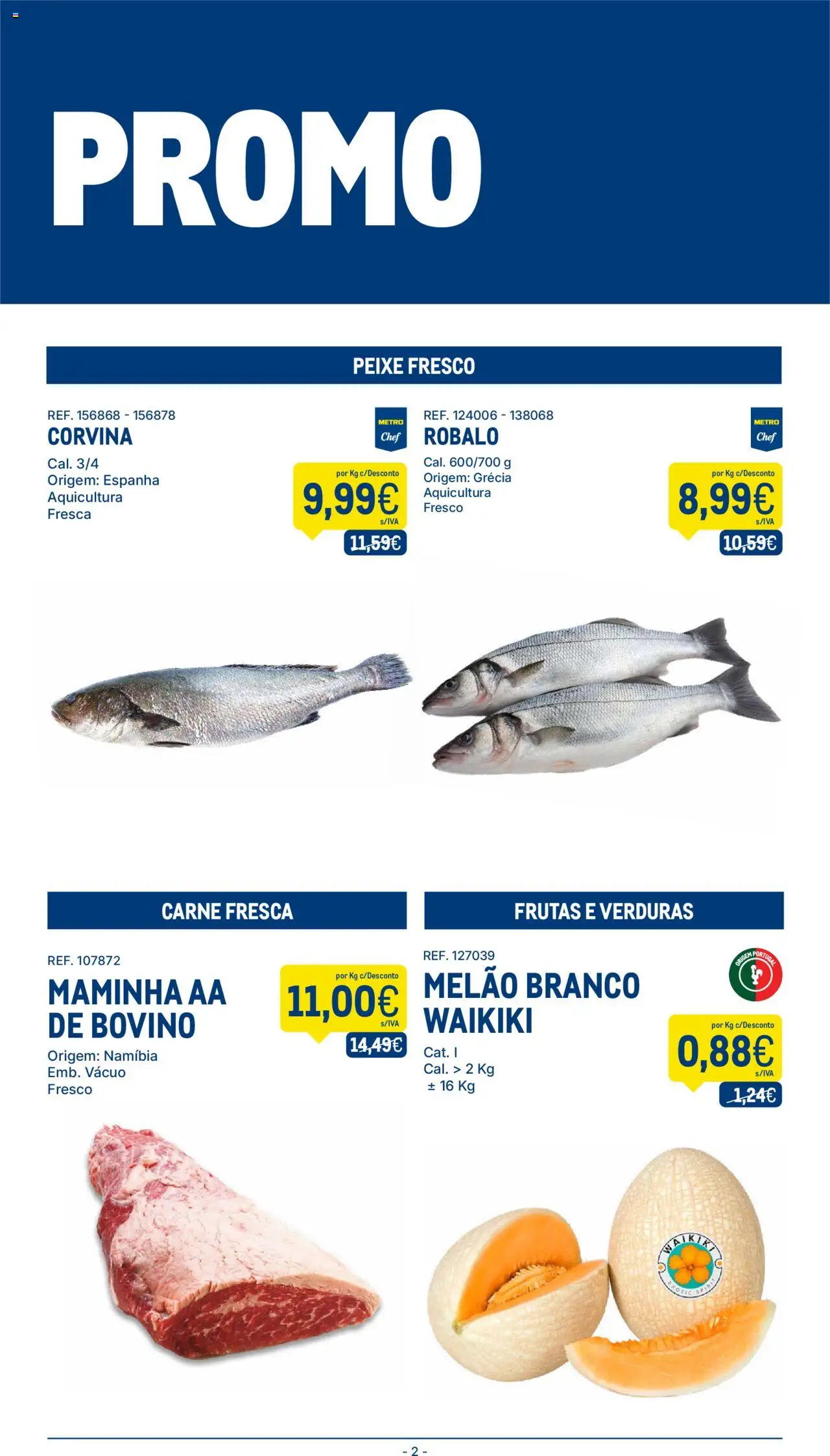 Makro folheto │ válido de 05.08.2025 | Página: 2 | Produtos: Peixe, Carne, Melão