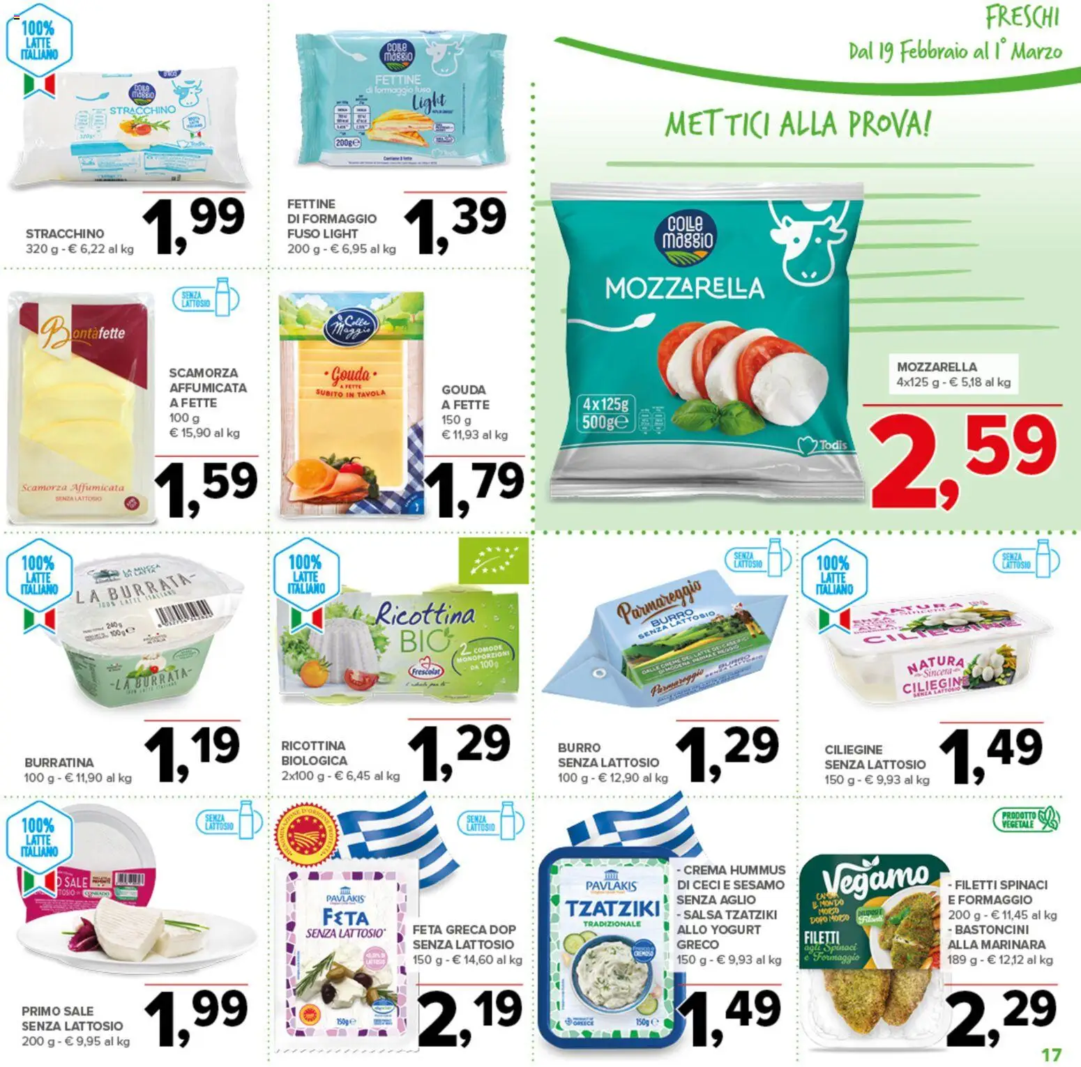 Volantino Todis del 19.02.2026 | Pagina: 17 | Prodotti: Crema, Sale, Aglio, Stracchino