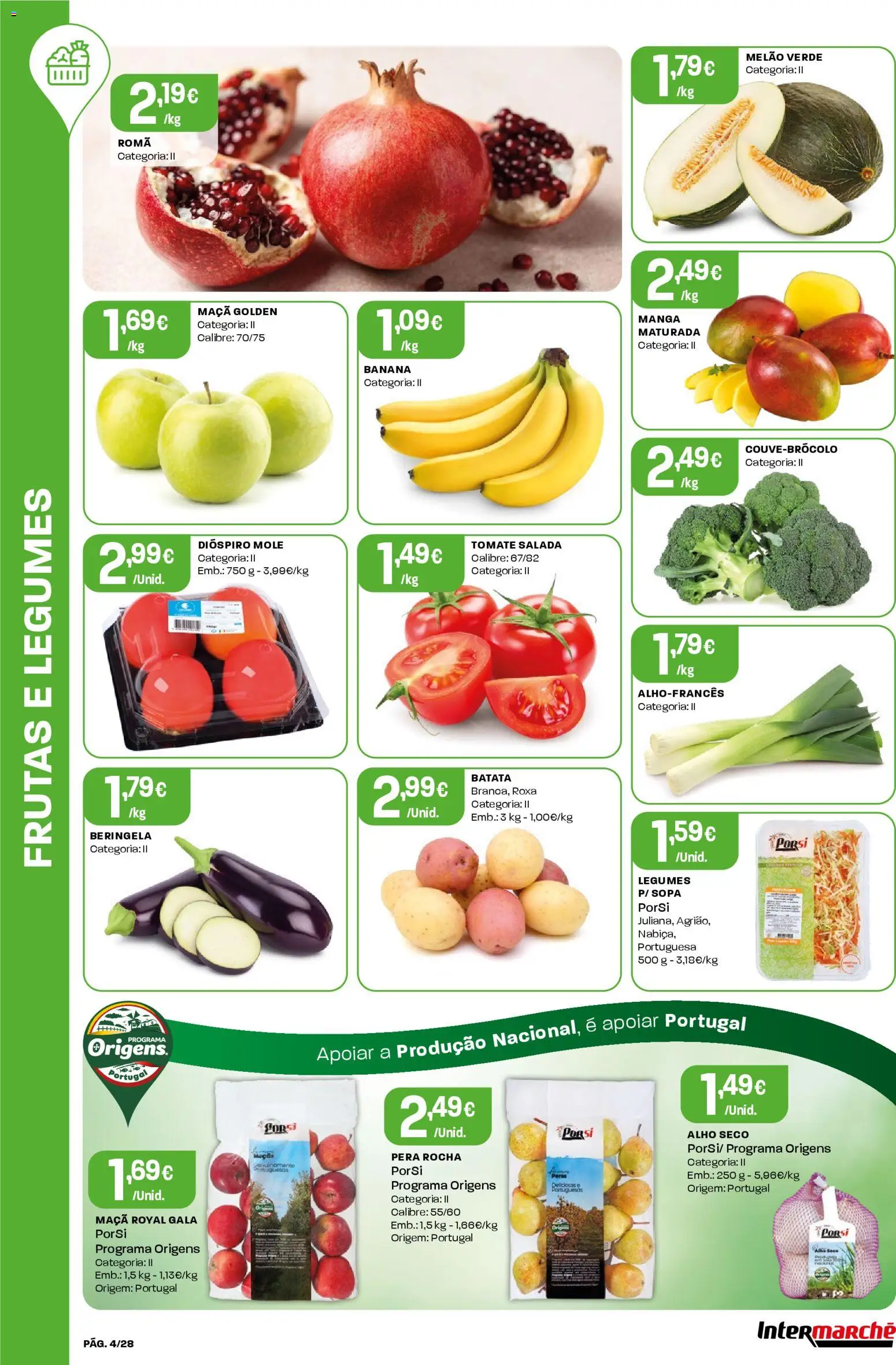 Intermarché Folheto Contact │ válido de 20.11.2025 | Página: 4 | Produtos: Banana, Maça, Melão, Salada