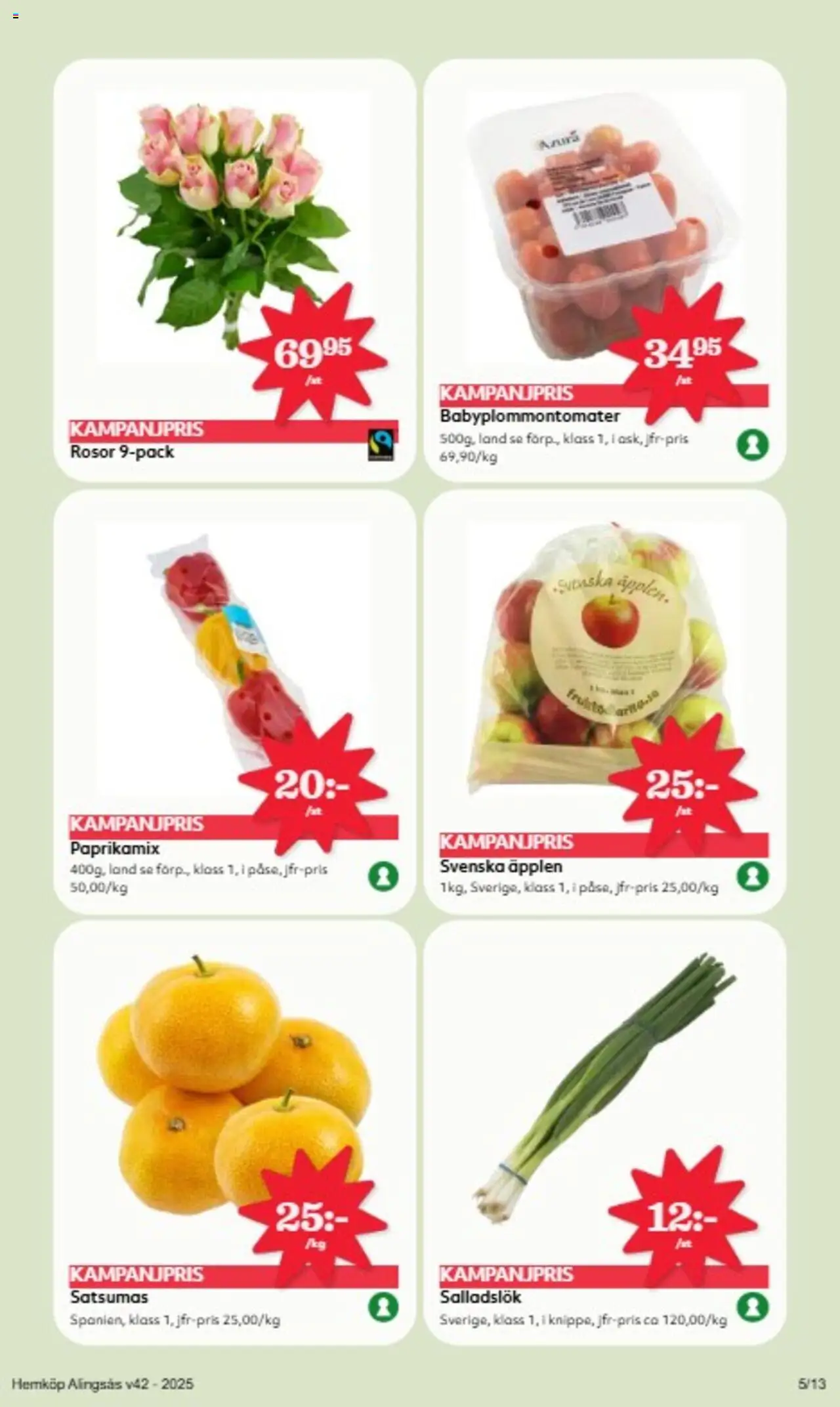Hemköp reklamblad aktuell från 13.10.2025 | Sida: 5 | Produkter: Äpplen, Salladslök