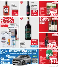 JACK DANIELS Whiskey, 40% alkohola 1L - Pregled kataloga iz trgovine Kaufland, vrijedi od 08.04.2026 | Stranica: 19 | Proizvodi: Pelinkovac, Vino, Pivo, Igra