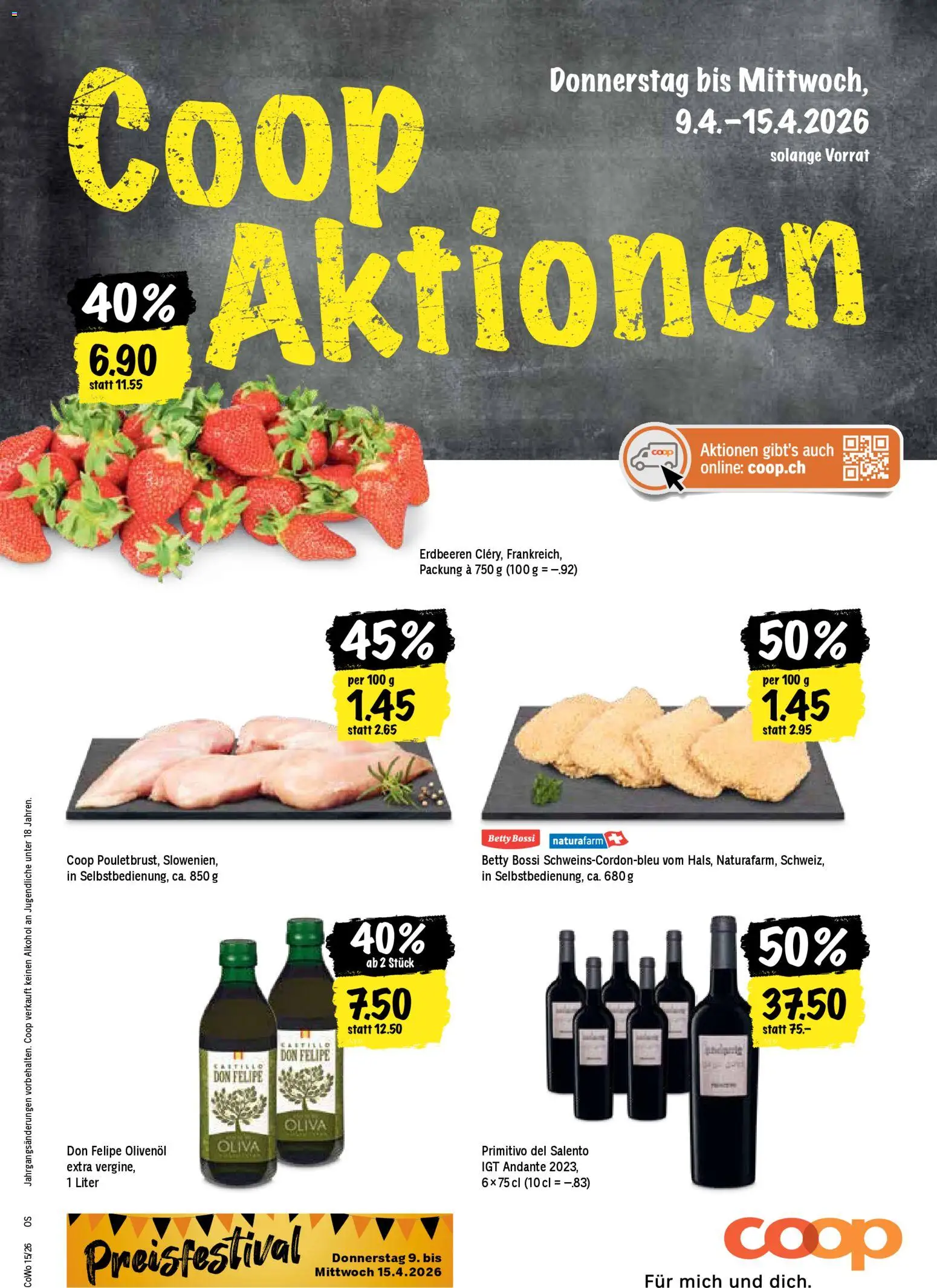 Coop aktionen – gültig ab 09.04.2026 | Seite: 1 | Produkte: Erdbeeren