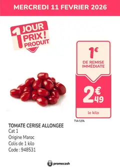 Promocash - Prévisualisation de Promocash PROMO tomate valide à partir de 11.02.2026