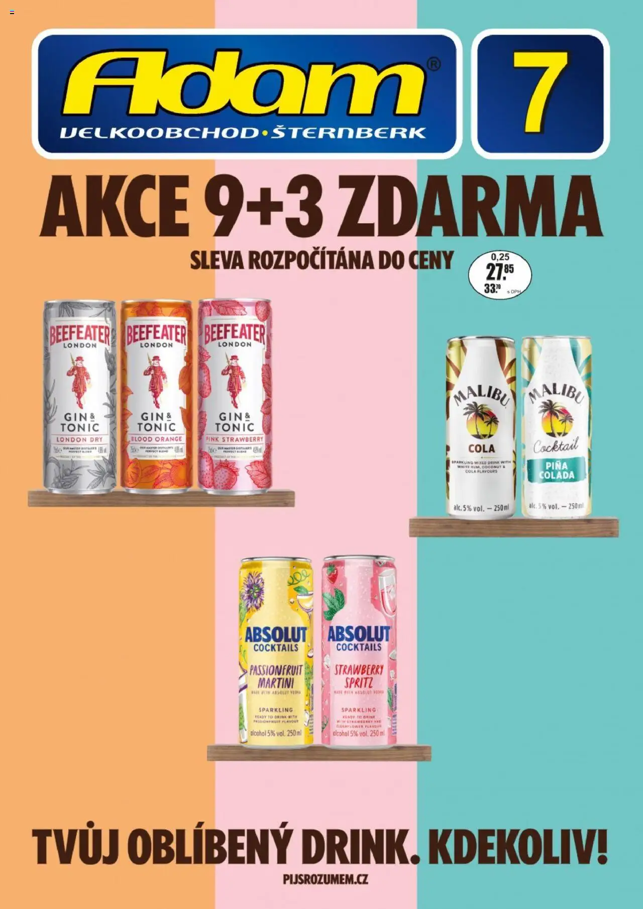 Adam leták - Červenec 2025 od 01.07.2025 | Strana: 1 | Produkty: Martini, Spritz, Beefeater, Absolut vodka