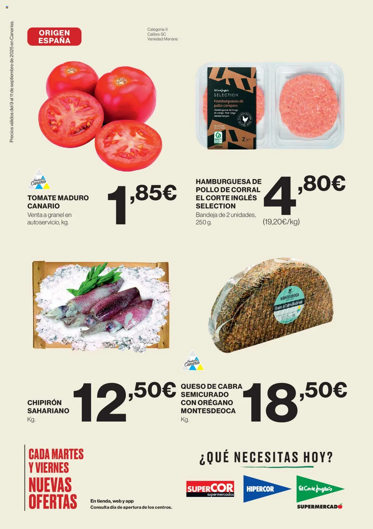 Supercor Canarias │ válido desde el 09.09.2025 | Página: 2 | Productos: Queso, Σοκολατούχο γάλα, Bandeja