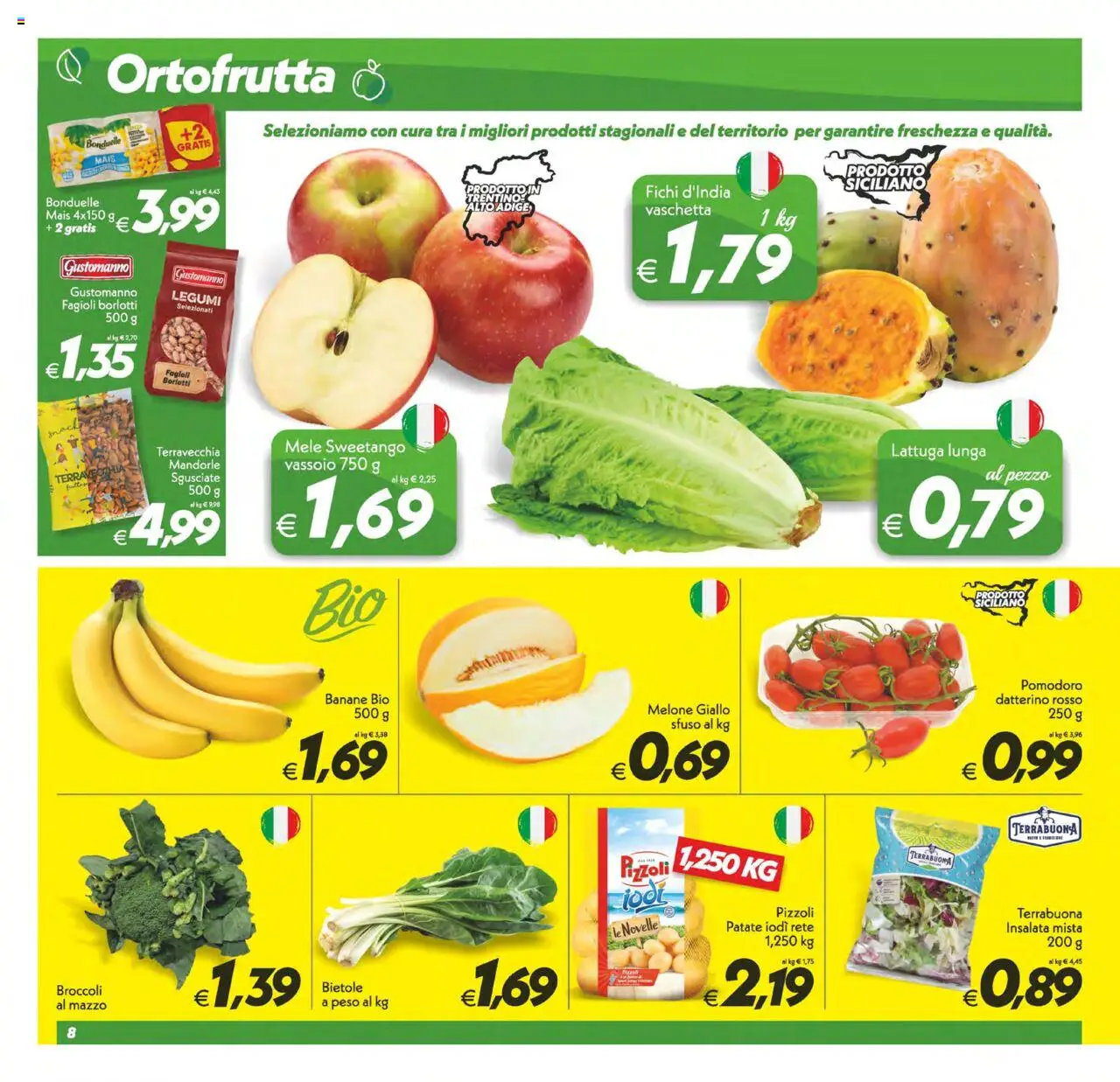 Volantino SuperConveniente del 23.09.2025 | Pagina: 8 | Prodotti: Legumi, Mele, Banane, Patate