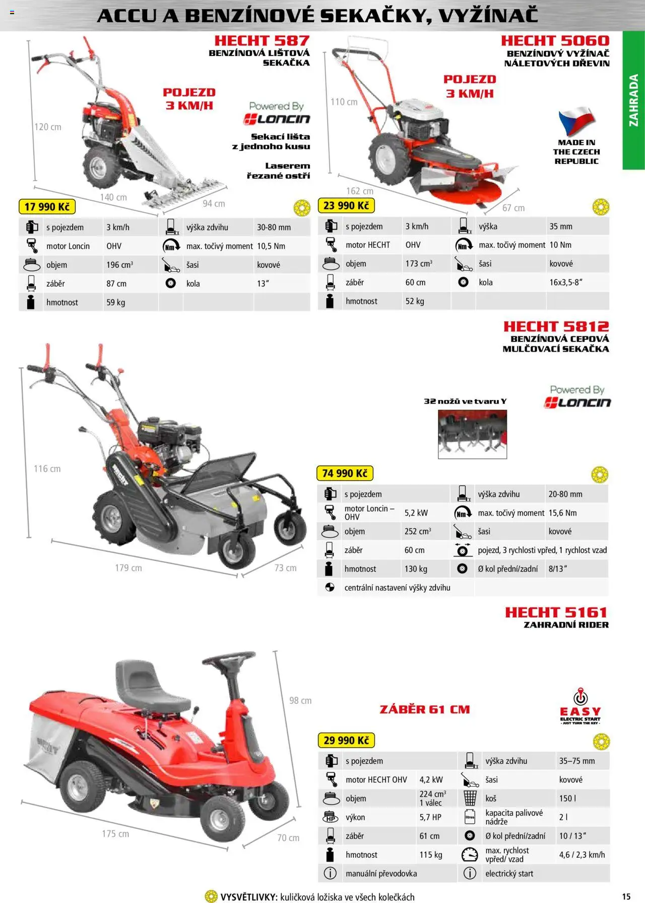 Hecht katalog - Jaro-léto 2025 od 22.04.2025 | Strana: 15 | Produkty: Zahrada, Sekačka, Koš, Kola
