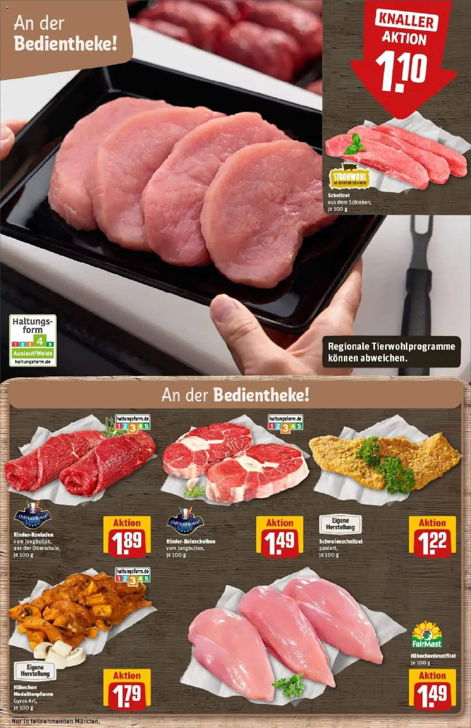 Rewe prospekt Kall	 – gültig ab 11.01.2026 | Seite: 10 | Produkte: Rinderrouladen, Hahnchen, Schnitzel, Gyros