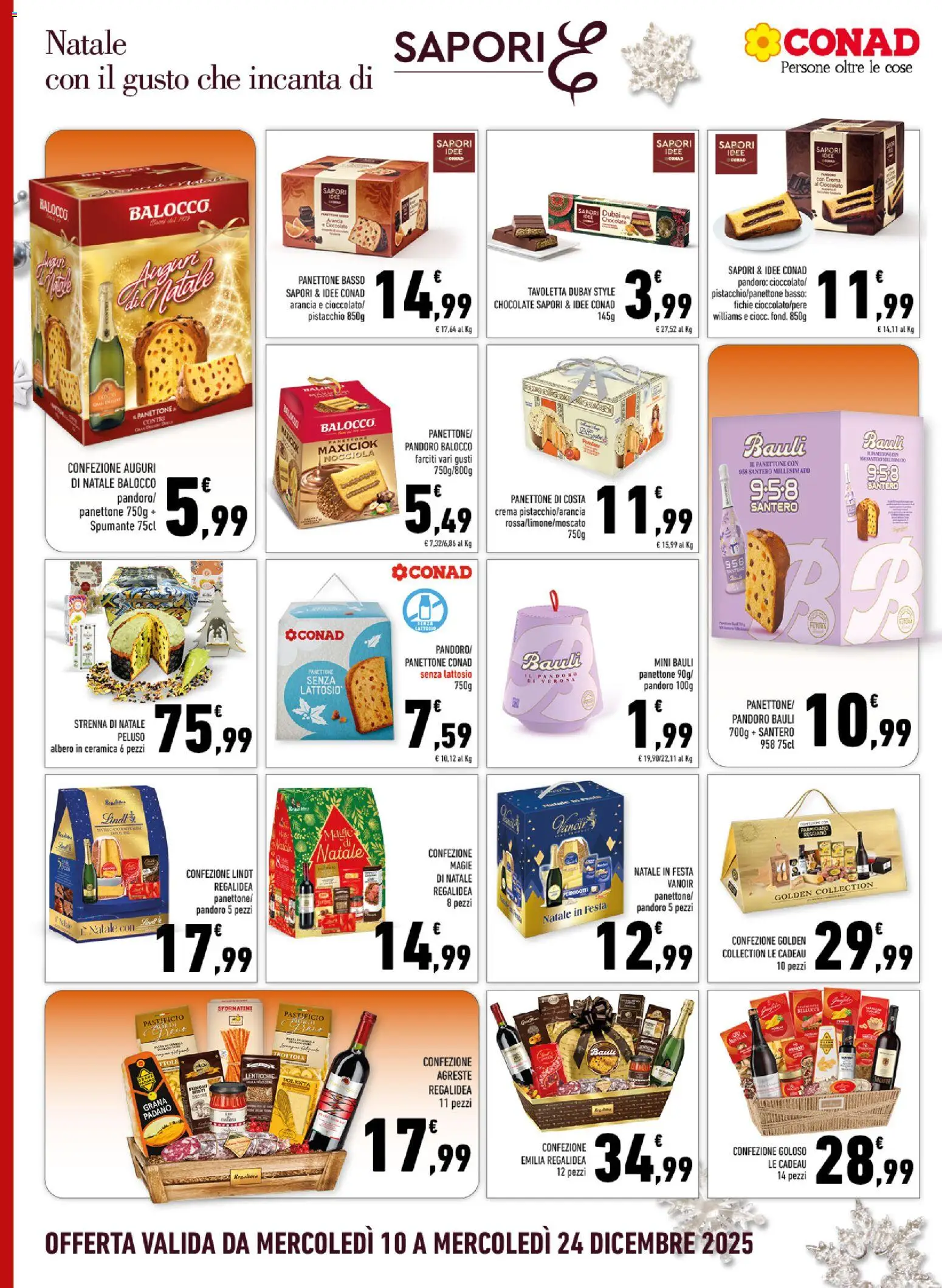 Volantino Conad del 10.12.2025 | Pagina: 4 | Prodotti: Cioccolato, Lenticchie, Panettone, Arancia