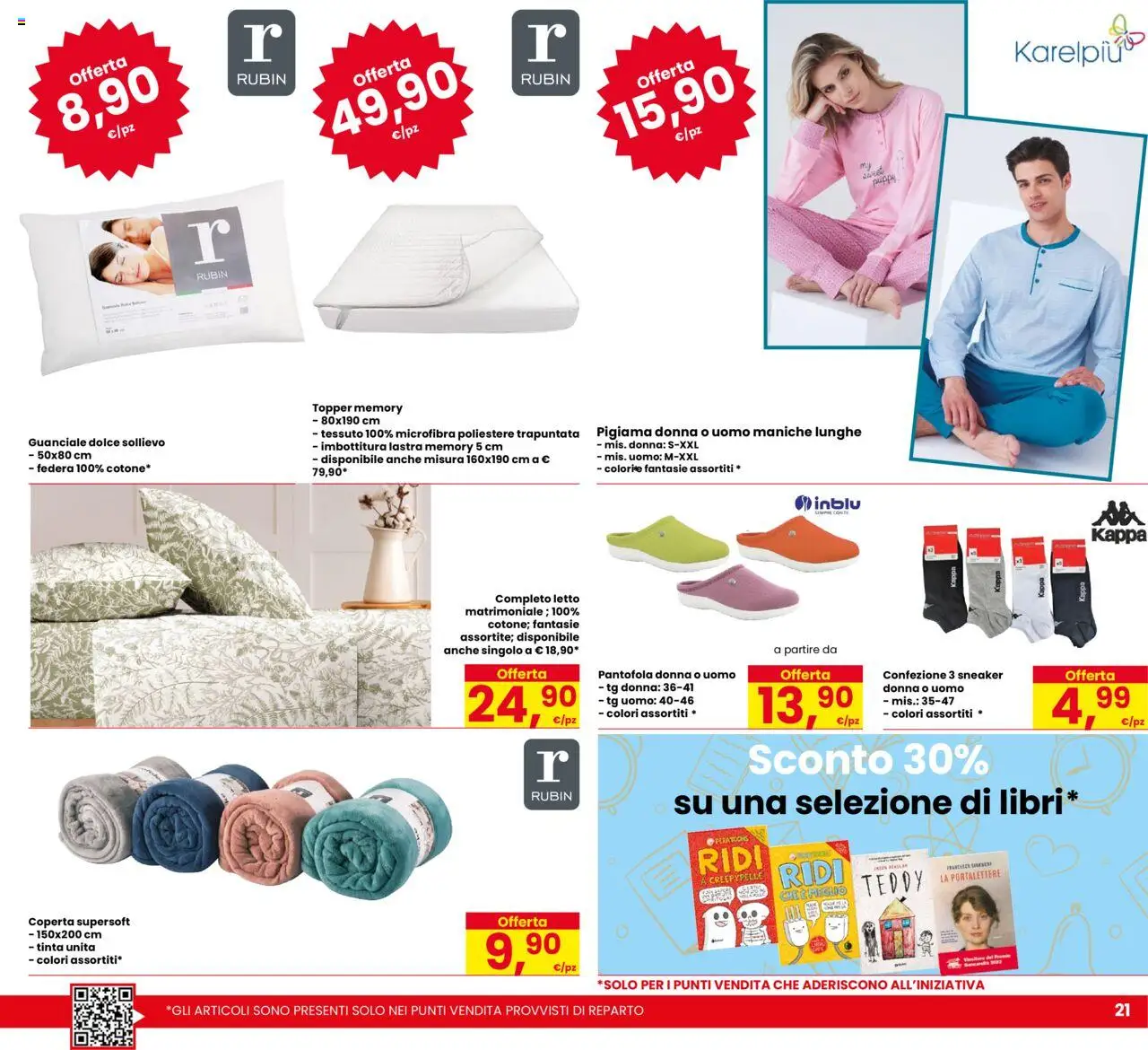 Volantino Eurospar del 18.09.2025 | Pagina: 21 | Prodotti: Letto, Coperta, Federa, Guanciale