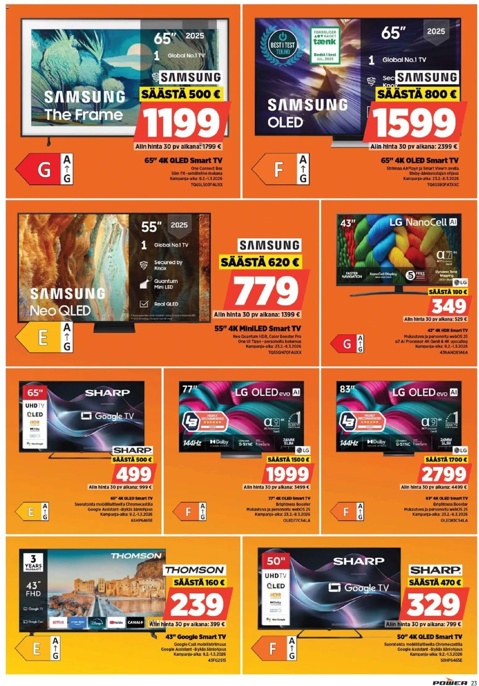 Power tarjoukset – voimassa 23.03.2026 alkaen | Sivu: 23 | Tuotteet: TV