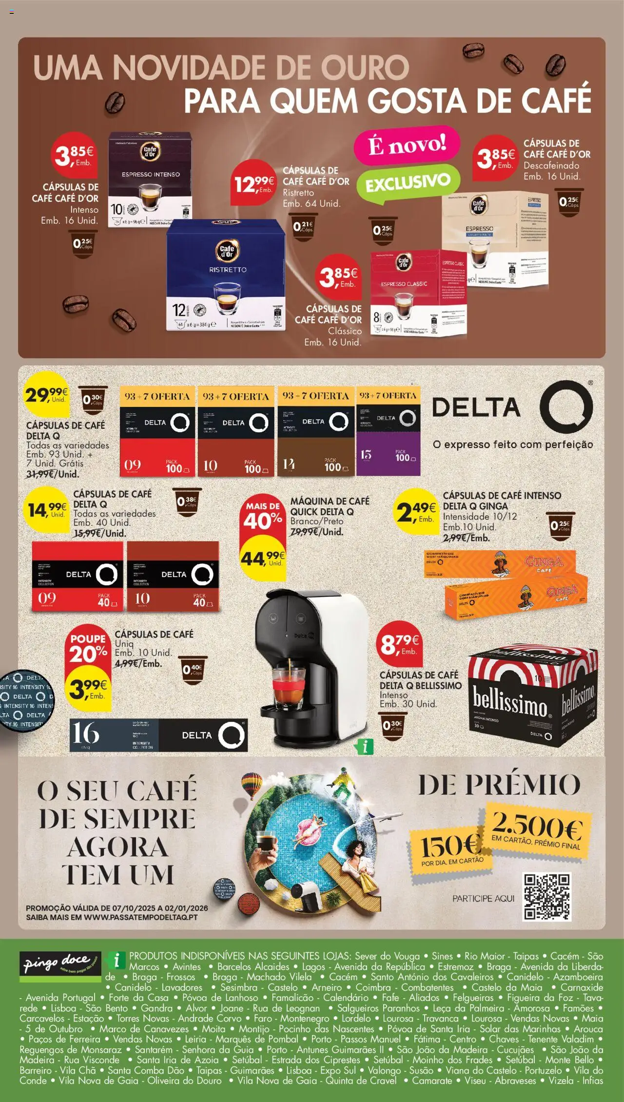 Pingo Doce - Temático Bebidas Quentes │ válido de 14.10.2025 | Página: 8 | Produtos: Máquina de café, Delta q, Café, Dolce gusto