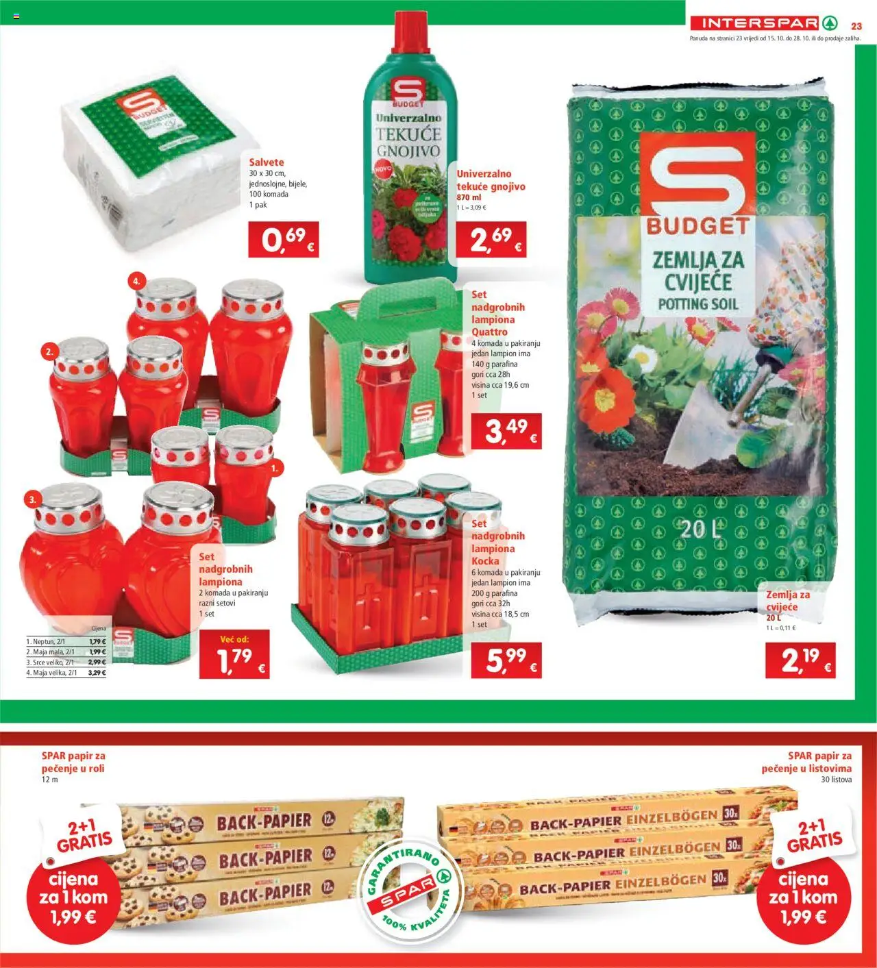 Interspar katalog | vrijedi od 15.10.2025 | Stranica: 25 | Proizvodi: Cvijeće, Salvete, Lampion, Zemlja za cvijeće