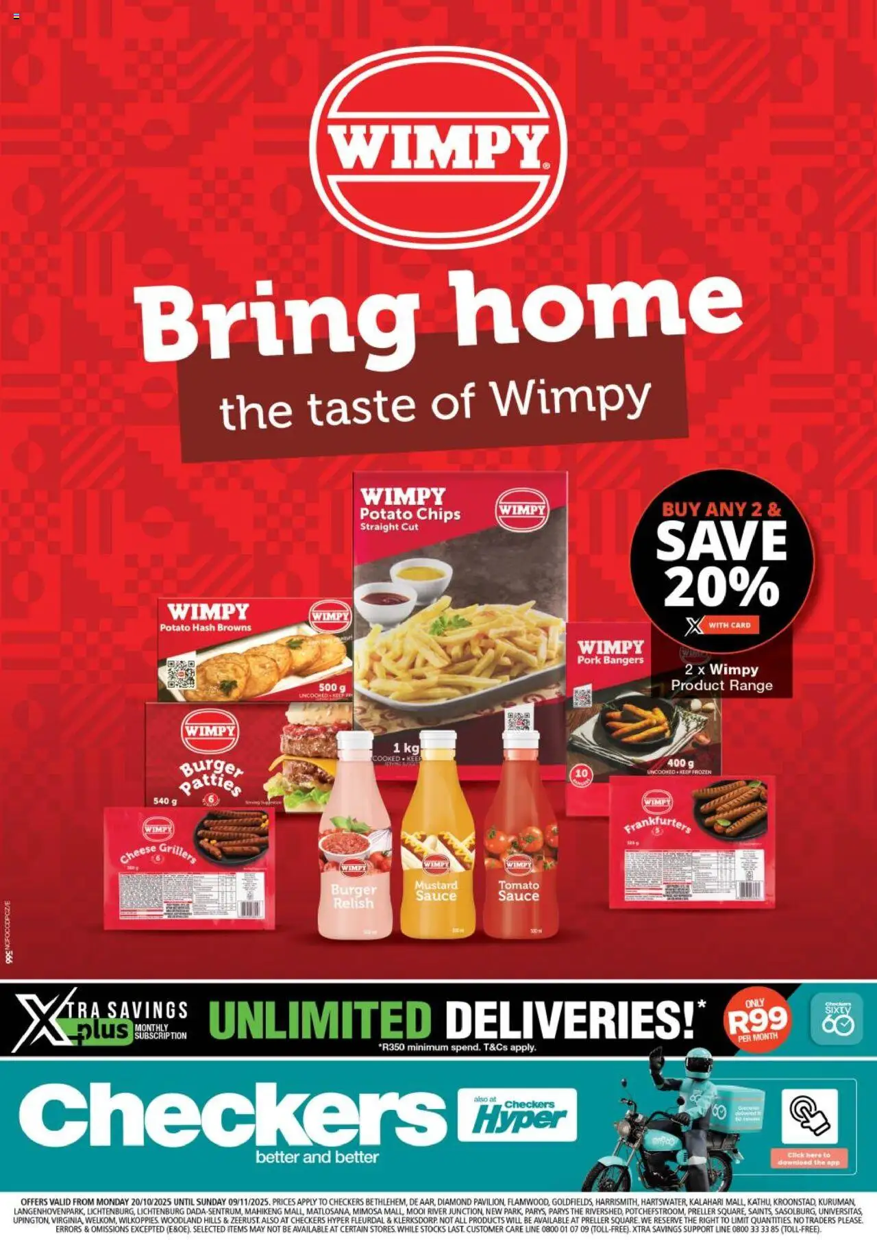 New Checkers catalogue – valid from 20.10.2025 | Page: 1 | Products: Cheese, Pork, Mustard, Chips