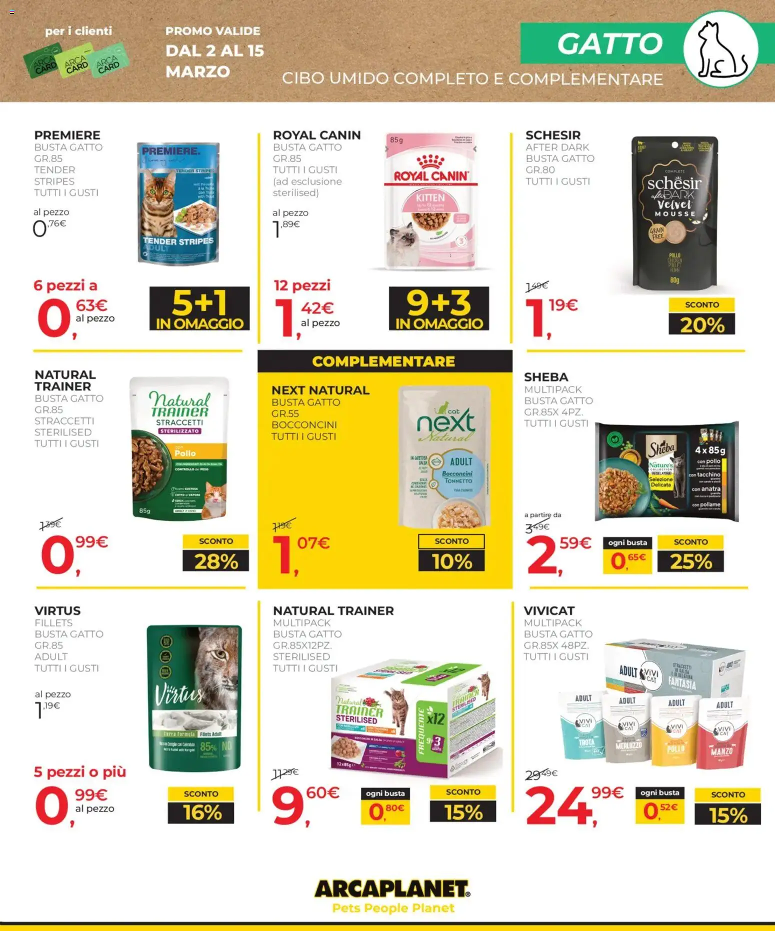 Volantino Arcaplanet del 02.03.2026 | Pagina: 17 | Prodotti: Pollo, Manzo, Trota, Tacchino