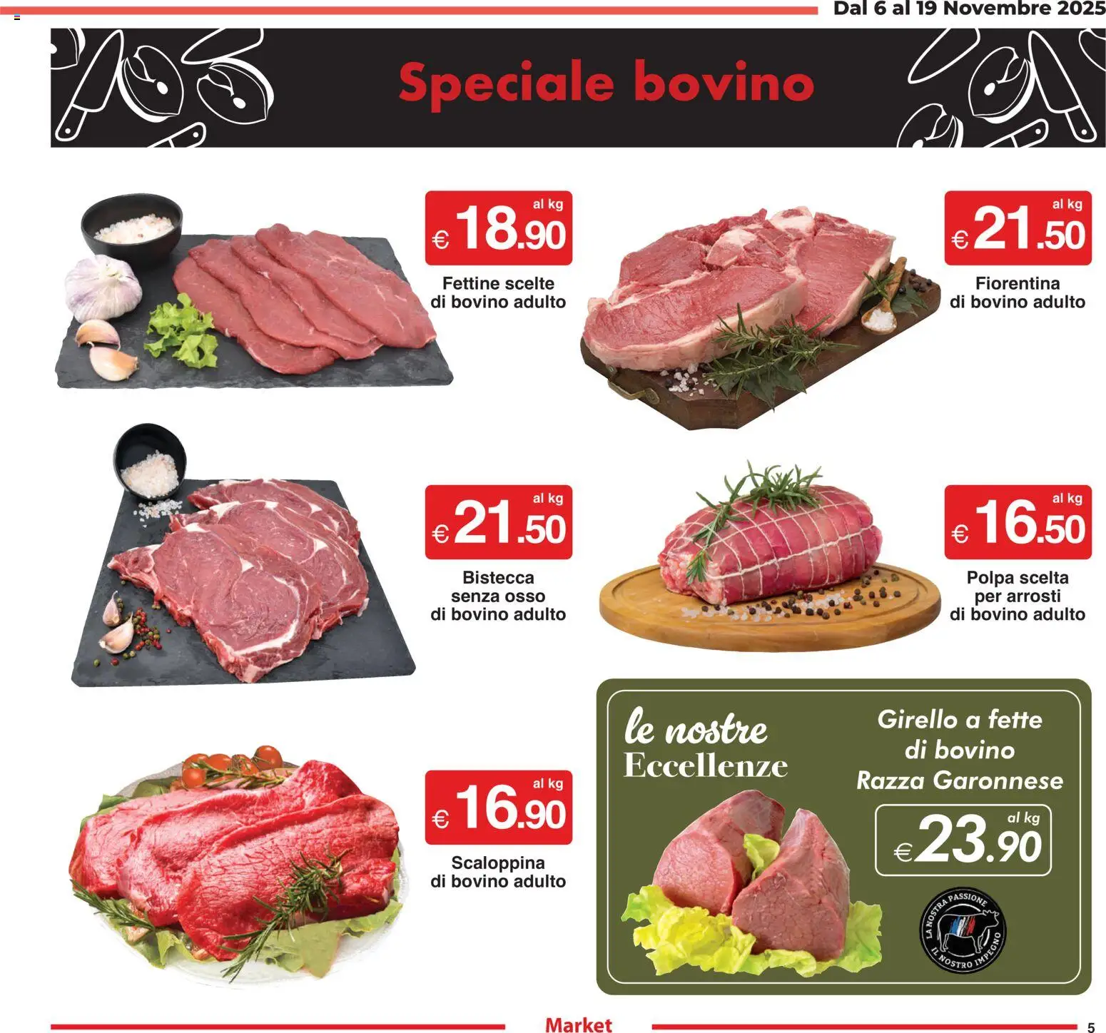 Volantino Sì con Te del 06.11.2025 | Pagina: 5 | Prodotti: Bovino, Girello