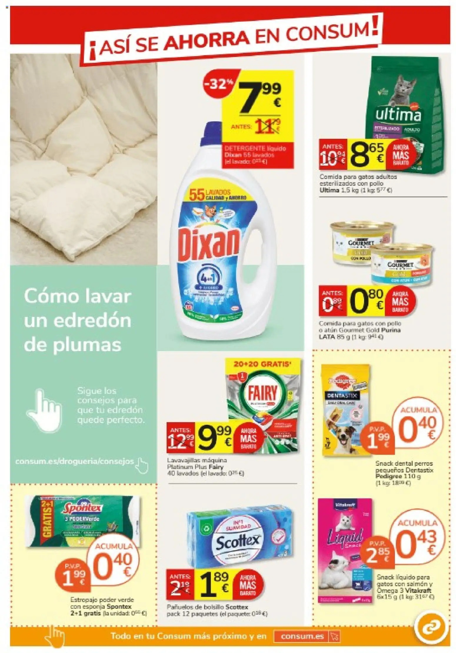Consum folleto │ válido desde el 08.01.2026 | Página: 23 | Productos: Esponja, Edredón, Δοχείο φοντί, Lavavajillas