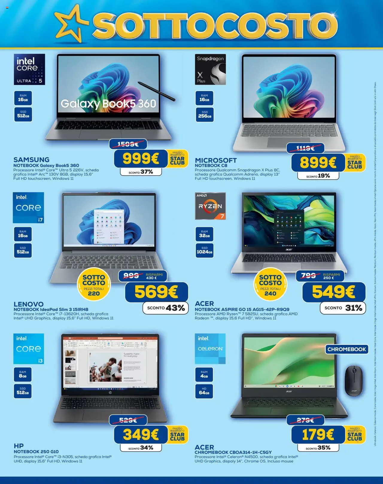 Volantino Euronics del 12.09.2025 | Pagina: 14 | Prodotti: Notebook, Mouse, Samsung