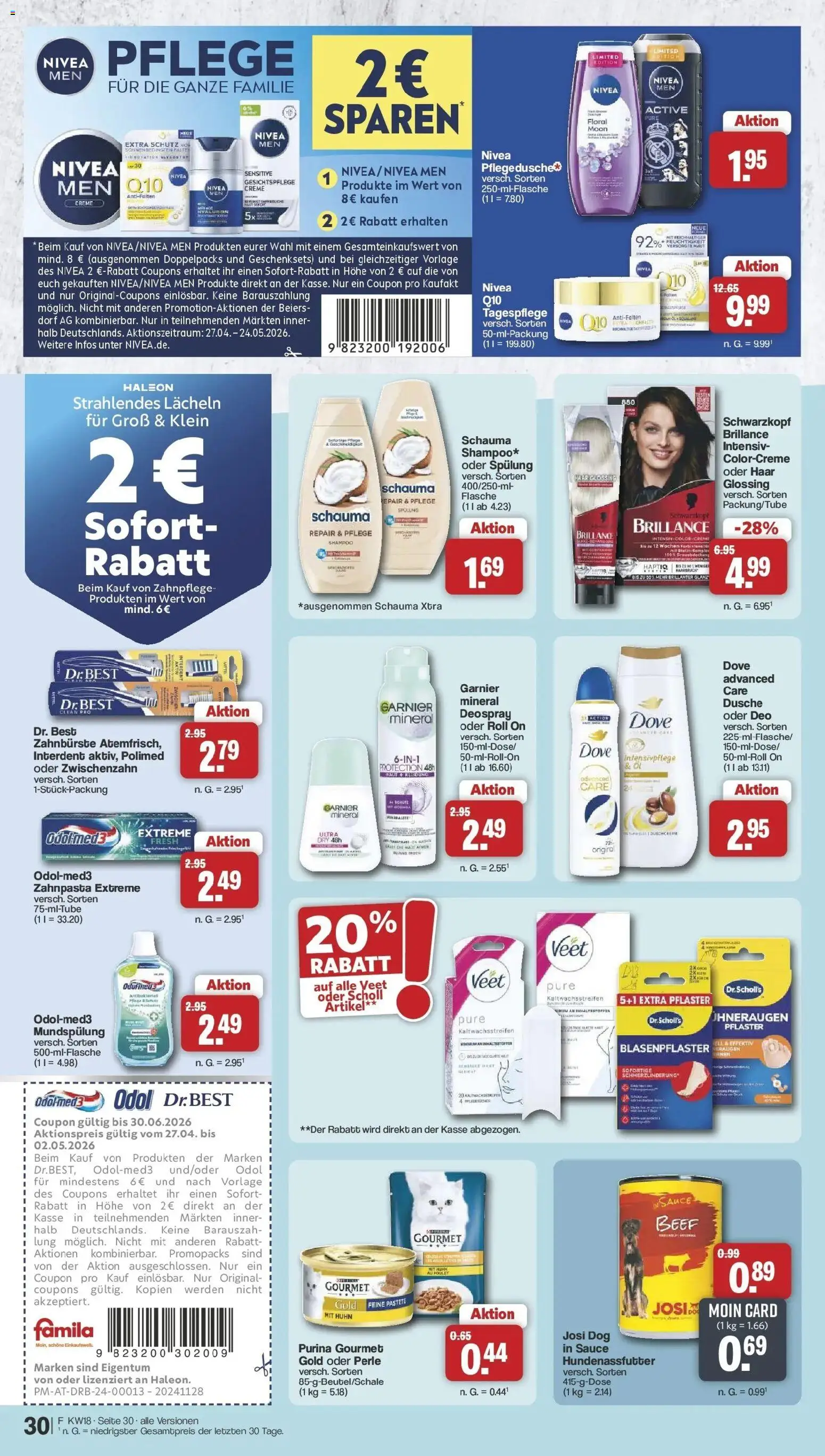 Famila Nordwest Wochenangebote – gültig ab 27.04.2026 | Seite: 30 | Produkte: Box, Dusche, Shampoo, Zahnpasta