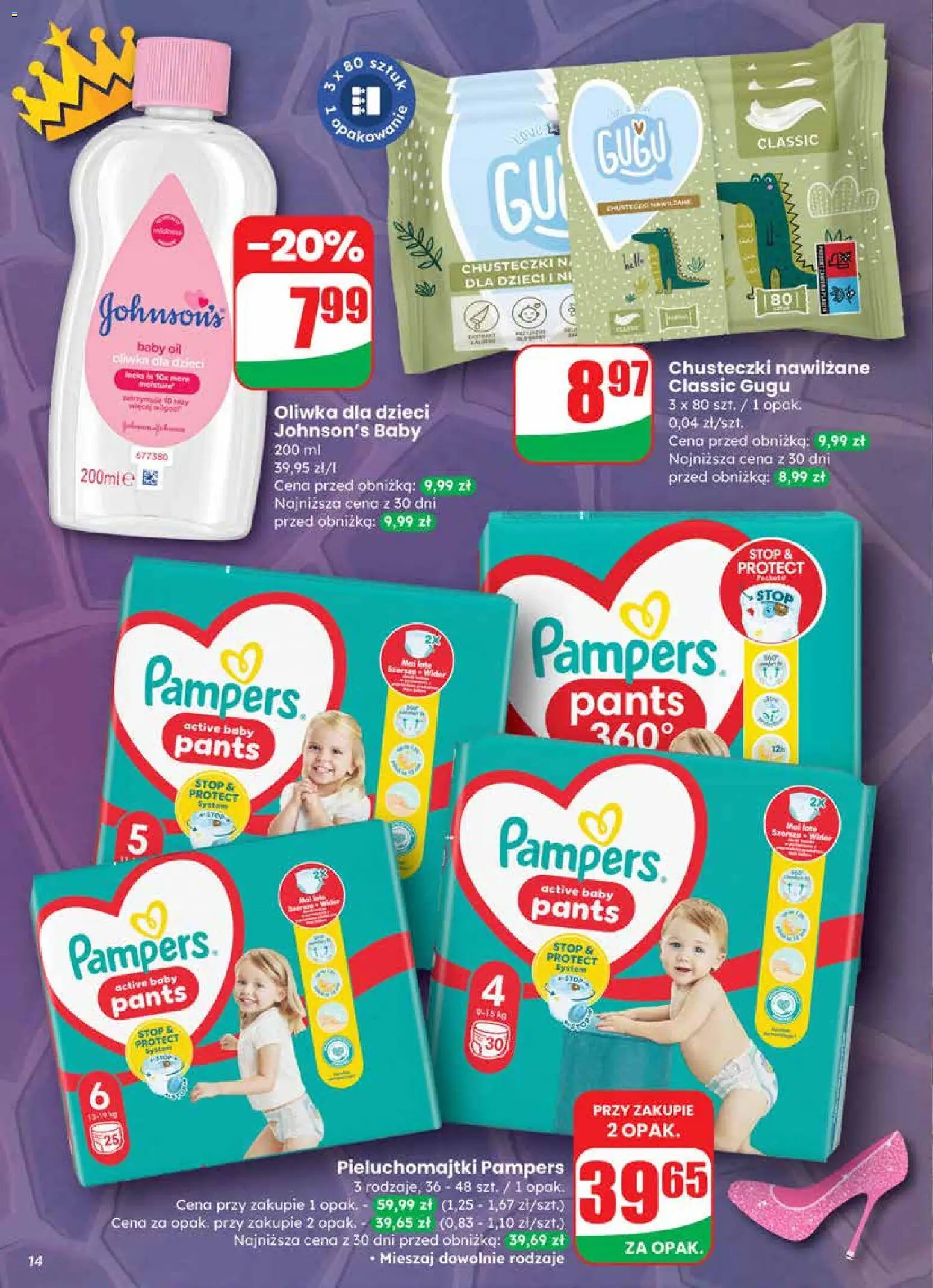 Dino Gazetka od 19.11.2025 | Strona: 14 | Produkty: Pampers, Pieluchomajtki